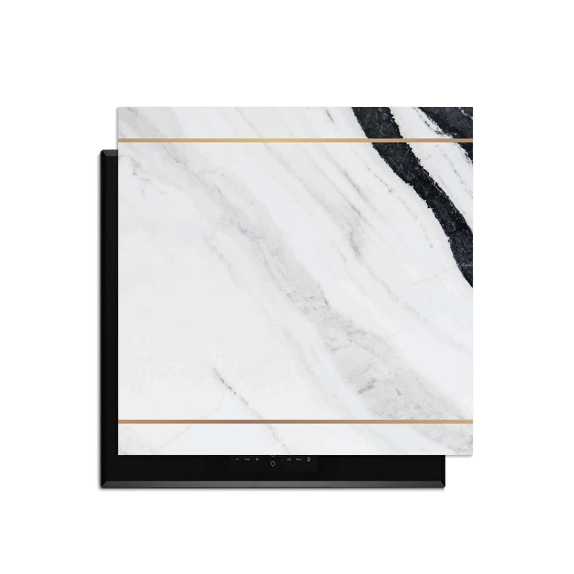 Marble Modern - Inductie Beschermer met modern marmerdesign en goudaccenten voor eigentijdse keukens.