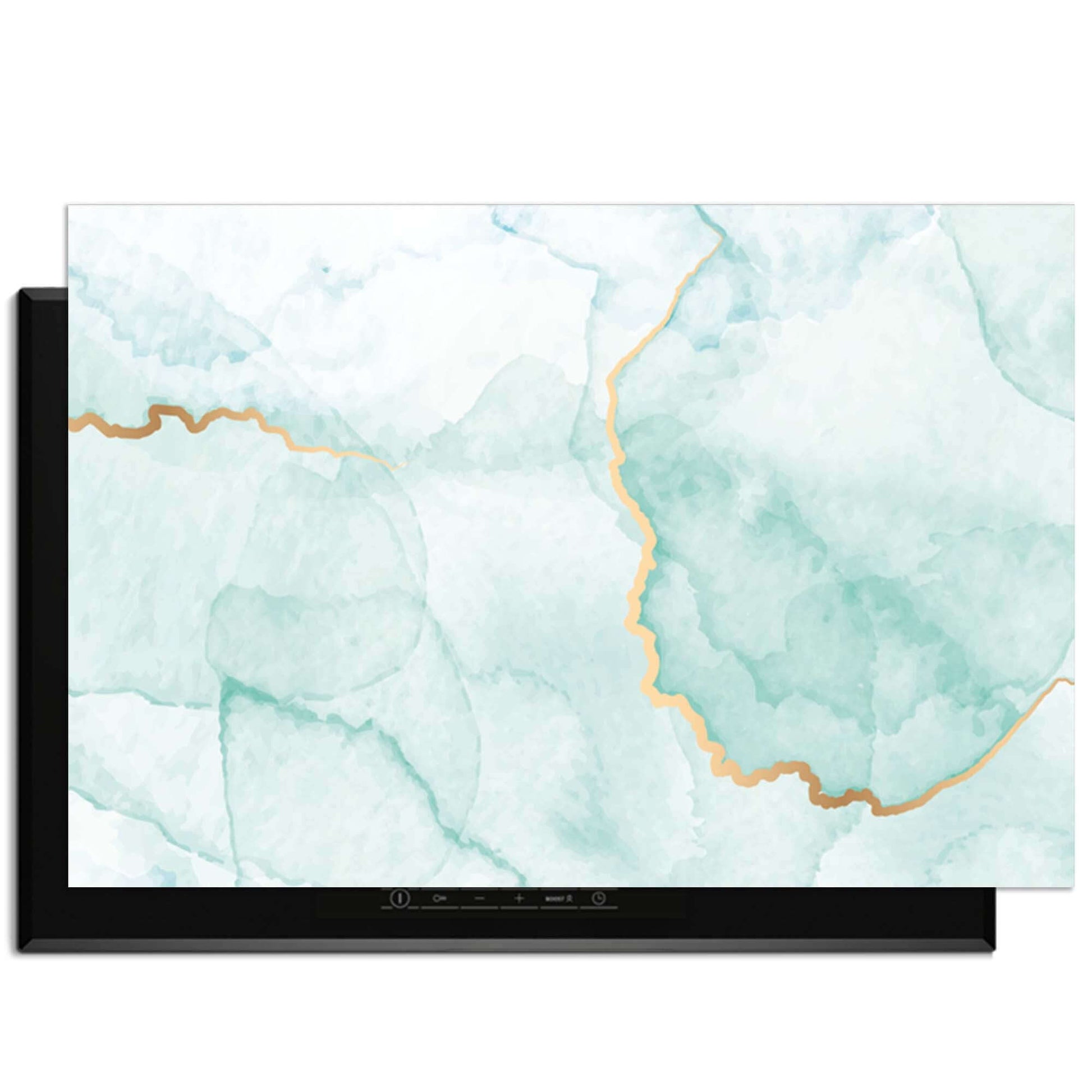 Misty Jade – Inductie Beschermer met jadegroen en gouden accenten voor een elegante uitstraling in de keuken.