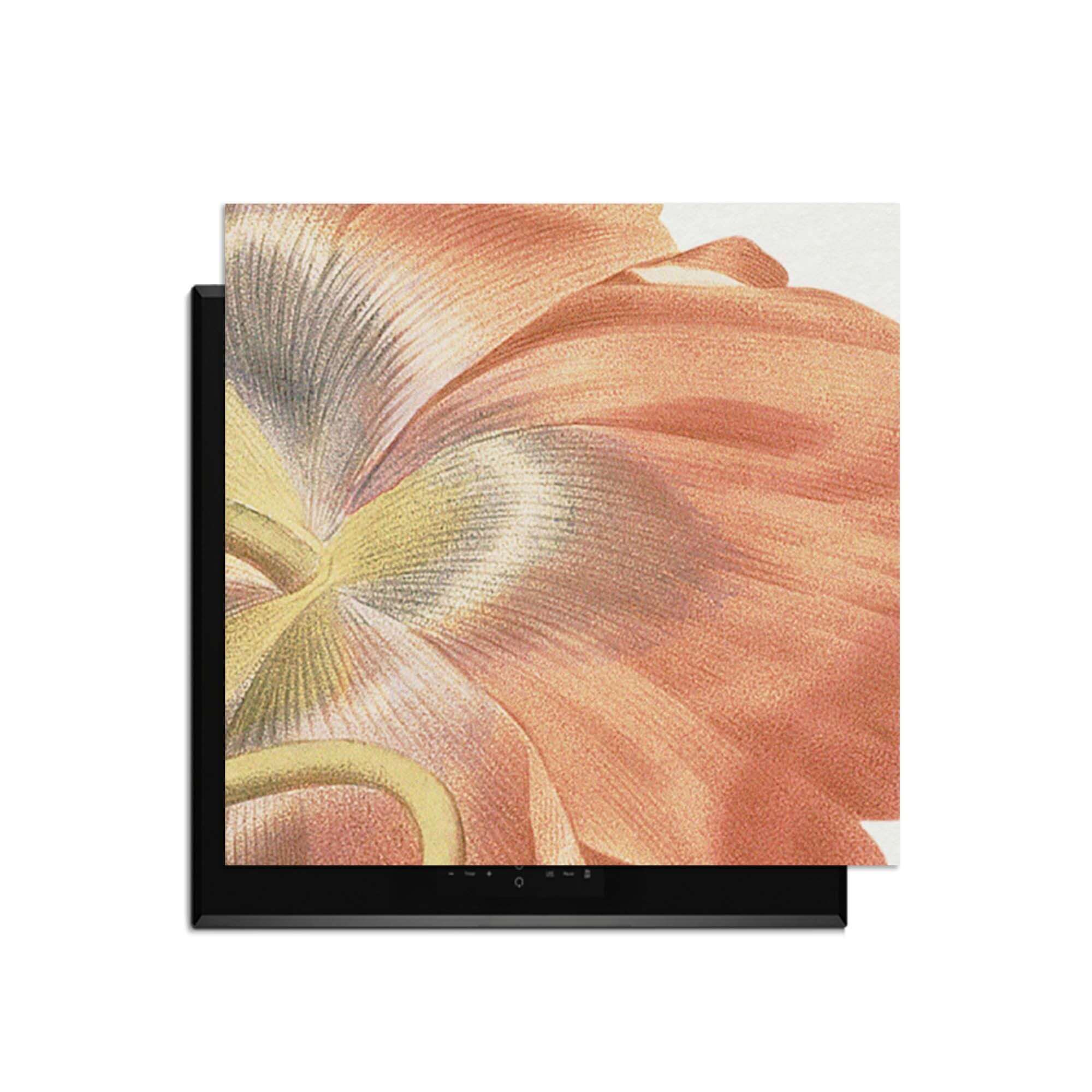 Poppy Bloom – Inductie Beschermer met bloemontwerp op een lichte achtergrond.