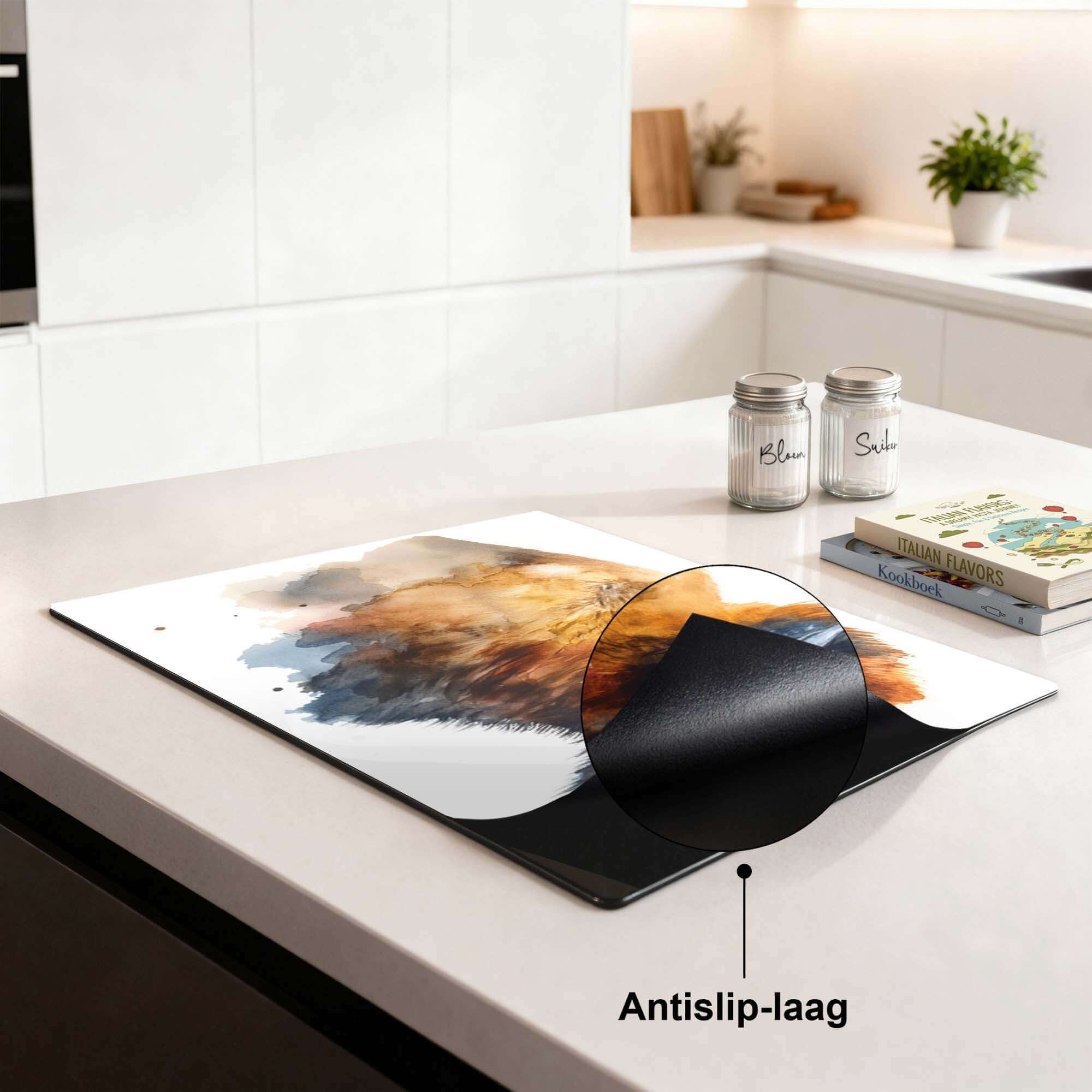 Majestic Bison - Inductie Beschermer met antislip-laag, stijlvolle keukenaccessoire voor bescherming en elegantie.