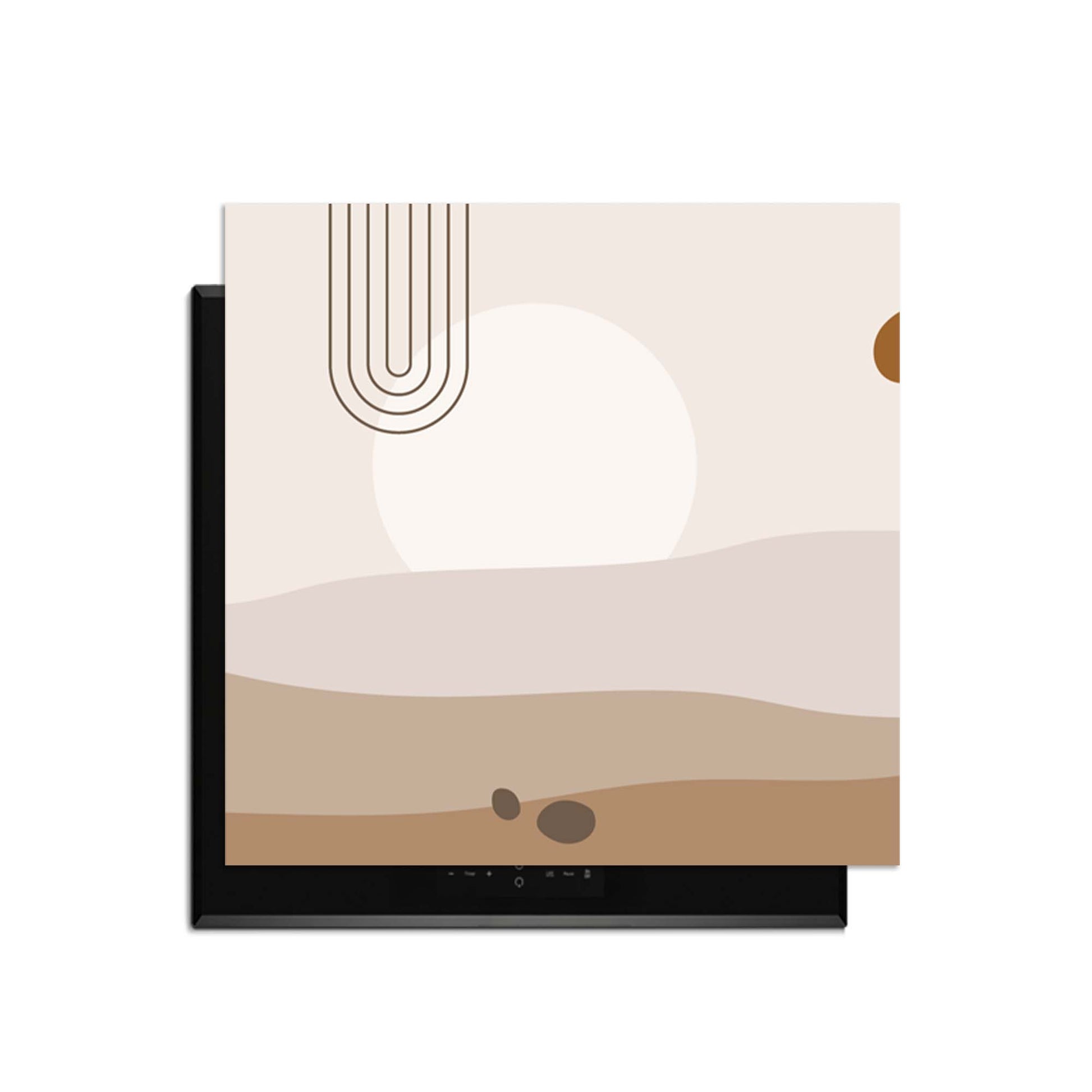 Desert Glow - Japandi Induction Protector mit sanften Wüstentönen und organischen Formen