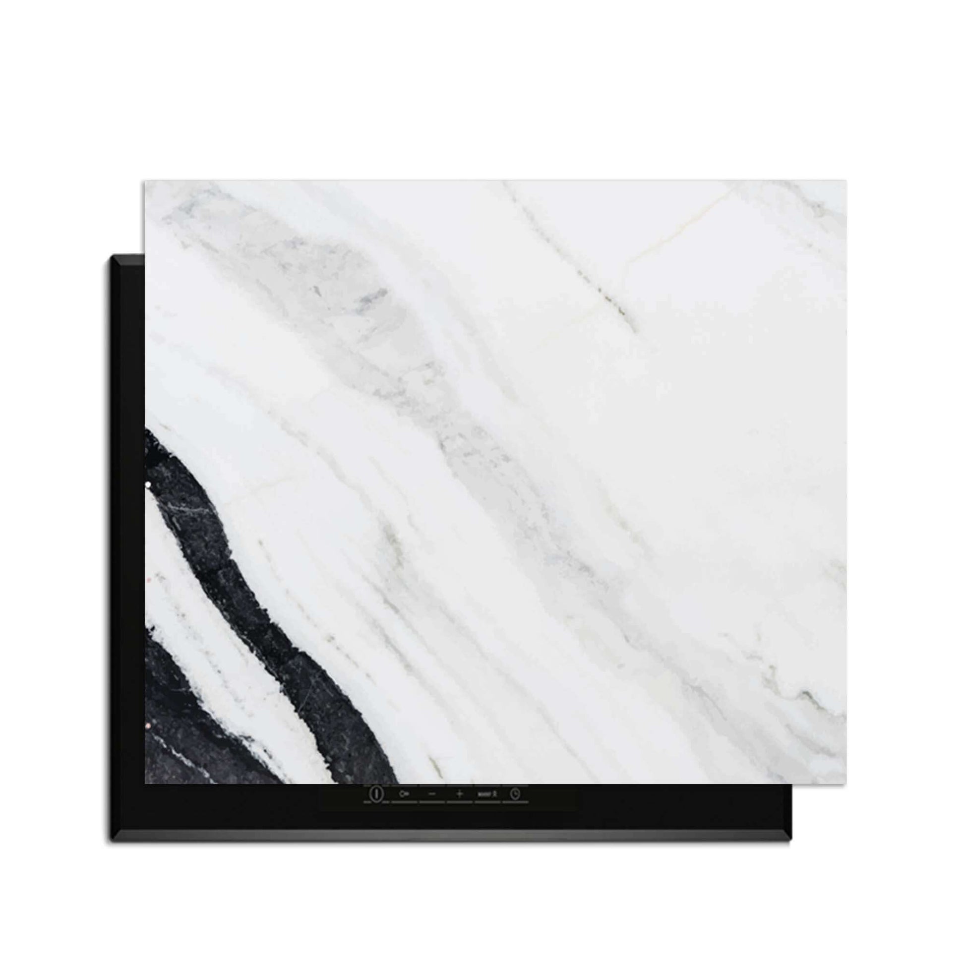 Marble Blush - Inductie Beschermer met luxe marmerlook en subtiele blush- en bronsdetails.