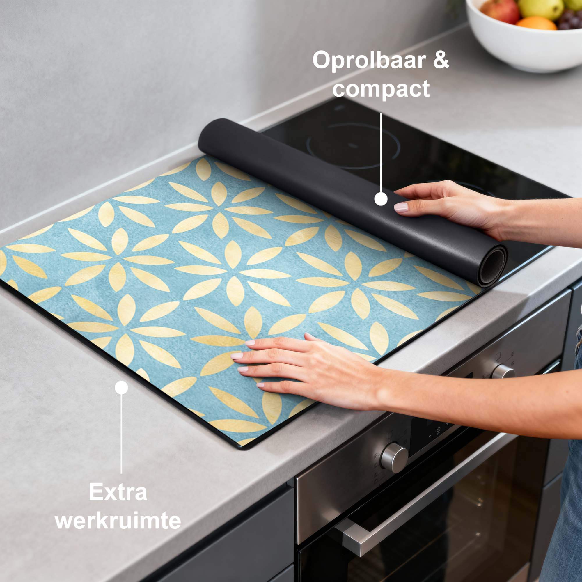 Azure Floral Cross - Inductie Beschermer