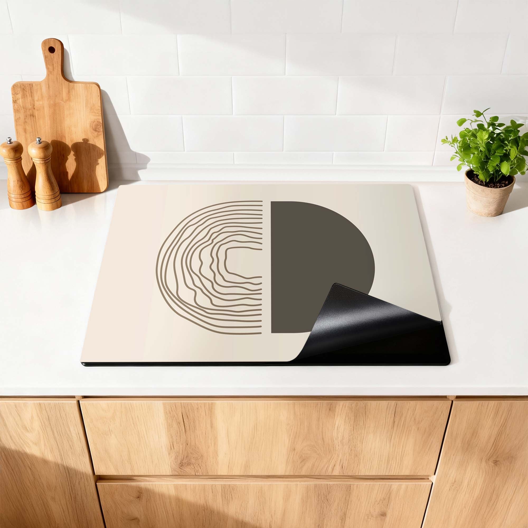 Boho Abstract – Japandi Inductie Beschermer