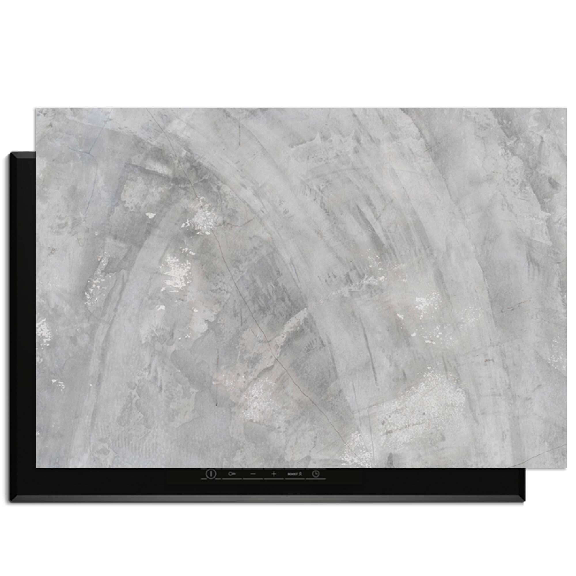 Concrete Flow – Inductie Beschermer met subtiele grijstinten en moderne patronen voor de keuken.