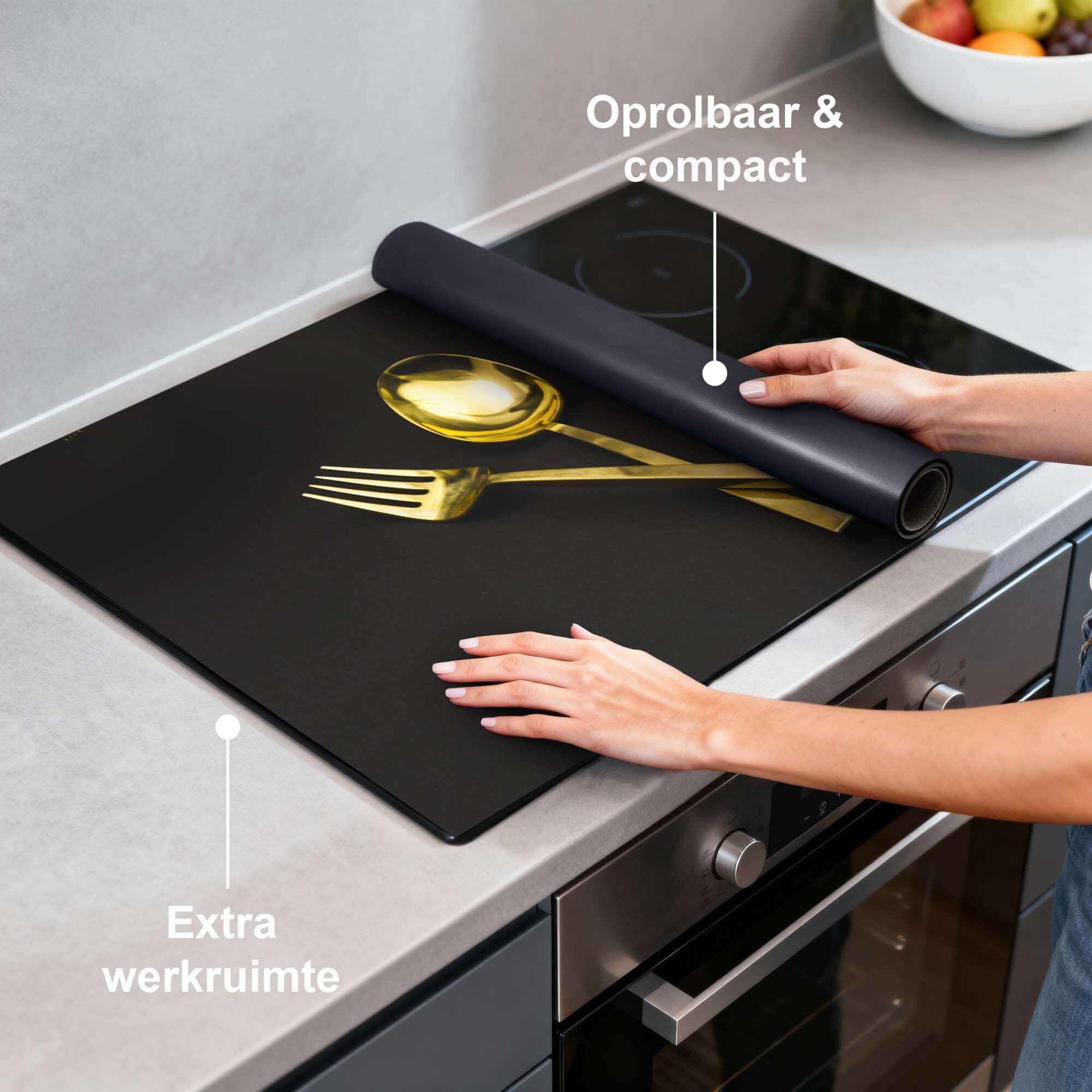 Dining Deluxe - Inductie Beschermer op inductiekookplaat, extra werkruimte en stijlvol ontwerp.