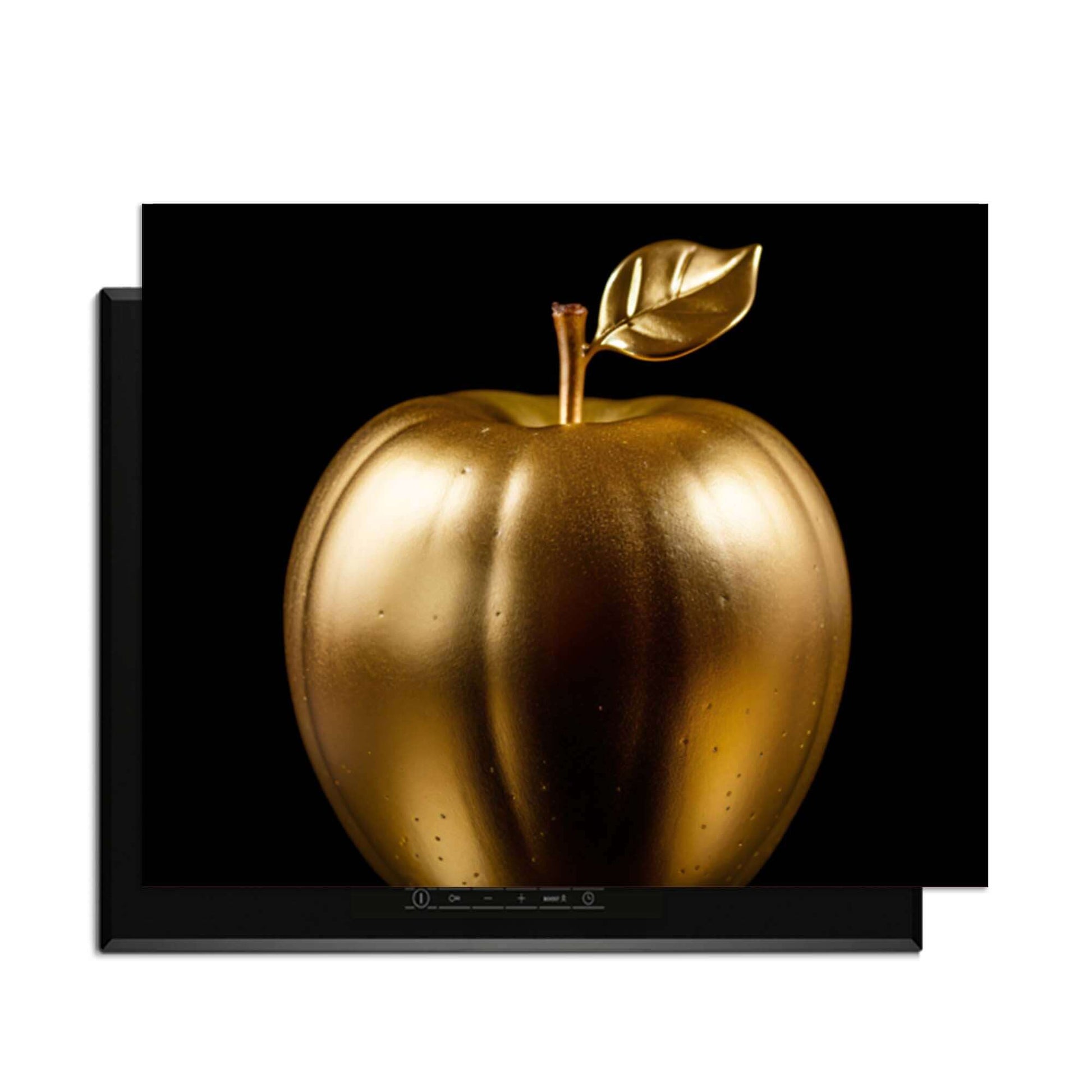 Eve's Edition - Inductie Beschermer met gouden appel op zwarte achtergrond