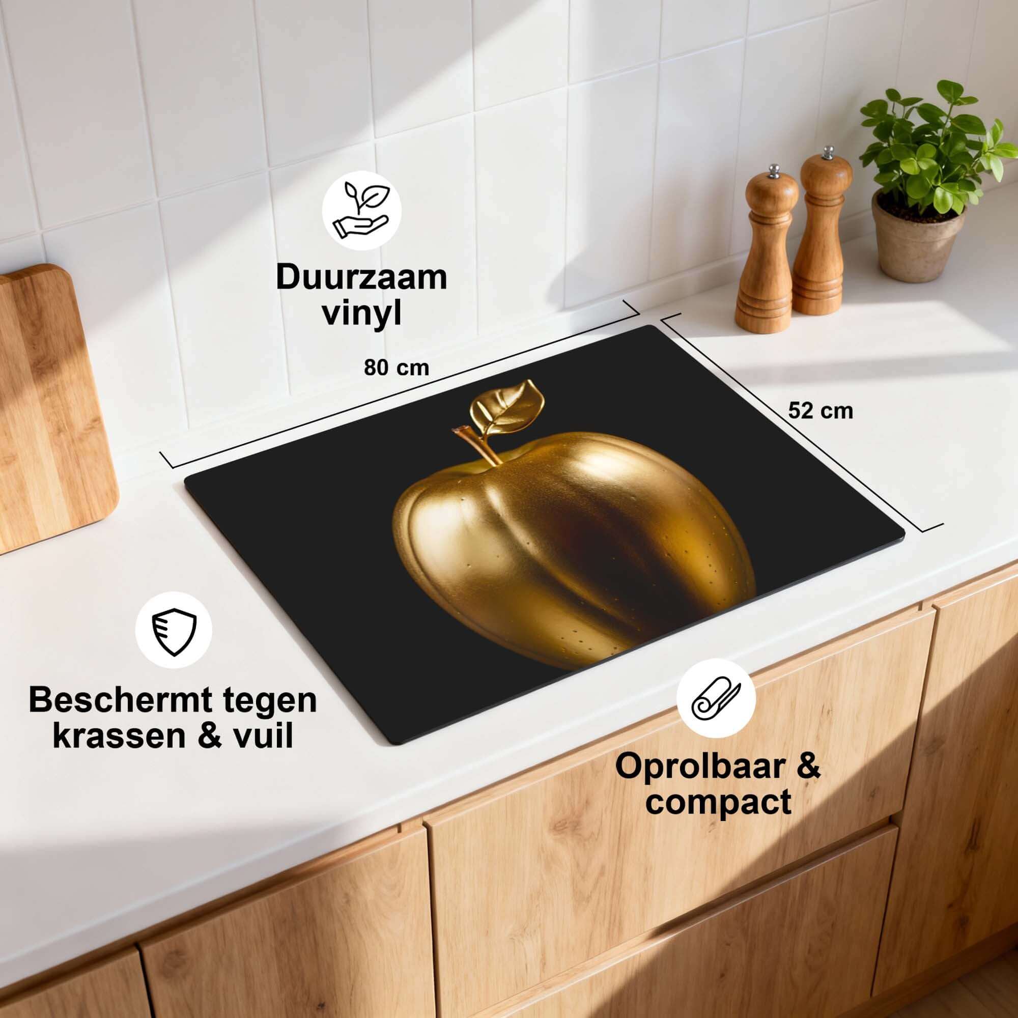 Eve's Edition - Inductie Beschermer, duurzaam vinyl, bescherming tegen krassen en vuil, modern design in de keuken.