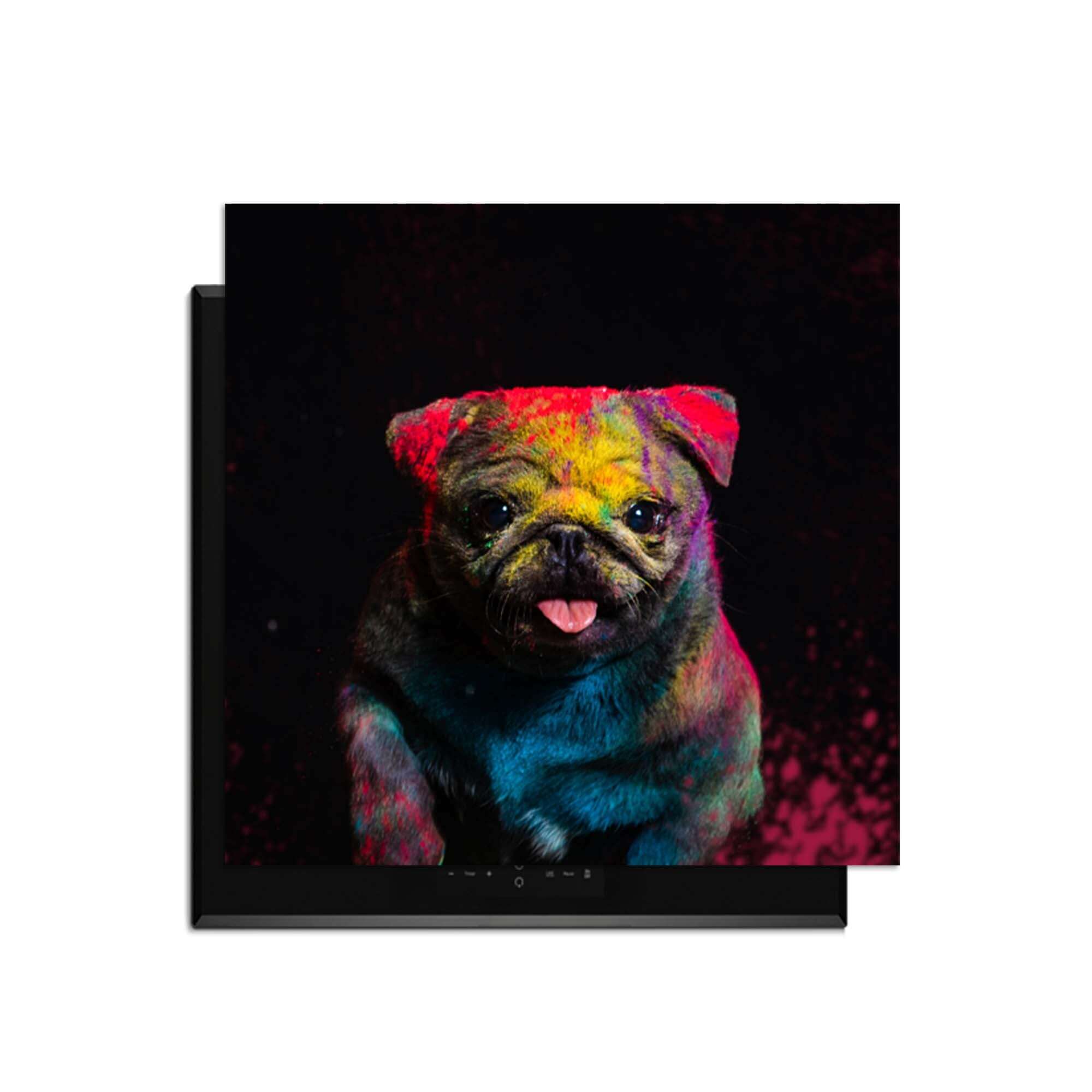 Funky Pup - Induktionsschutz mit buntem Hundebild für einen verspielten Look in der Küche.