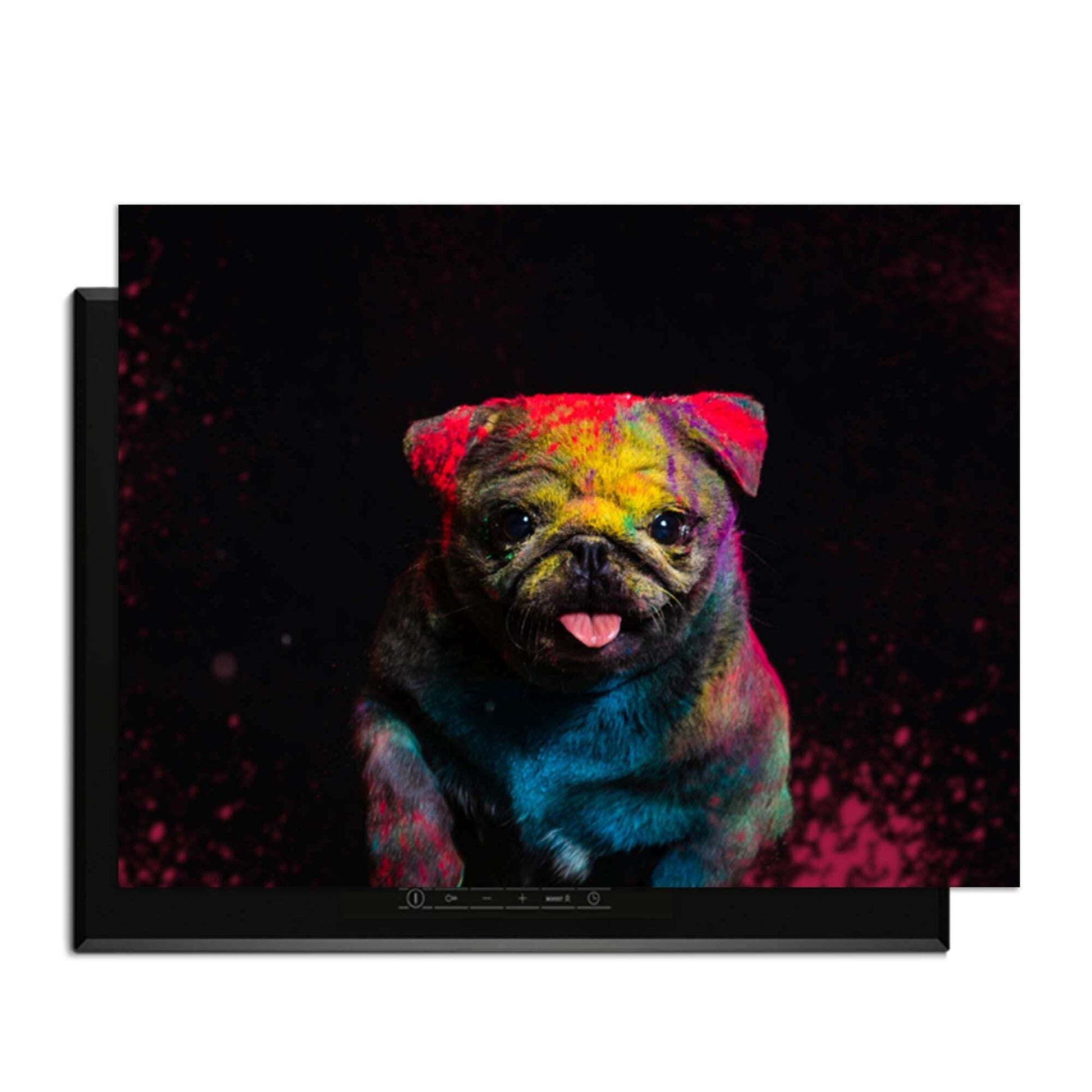 Funky Pup - Induktionsschutz mit buntem Hund, Schutz vor Kratzern und Abrieb für Kochfeld.