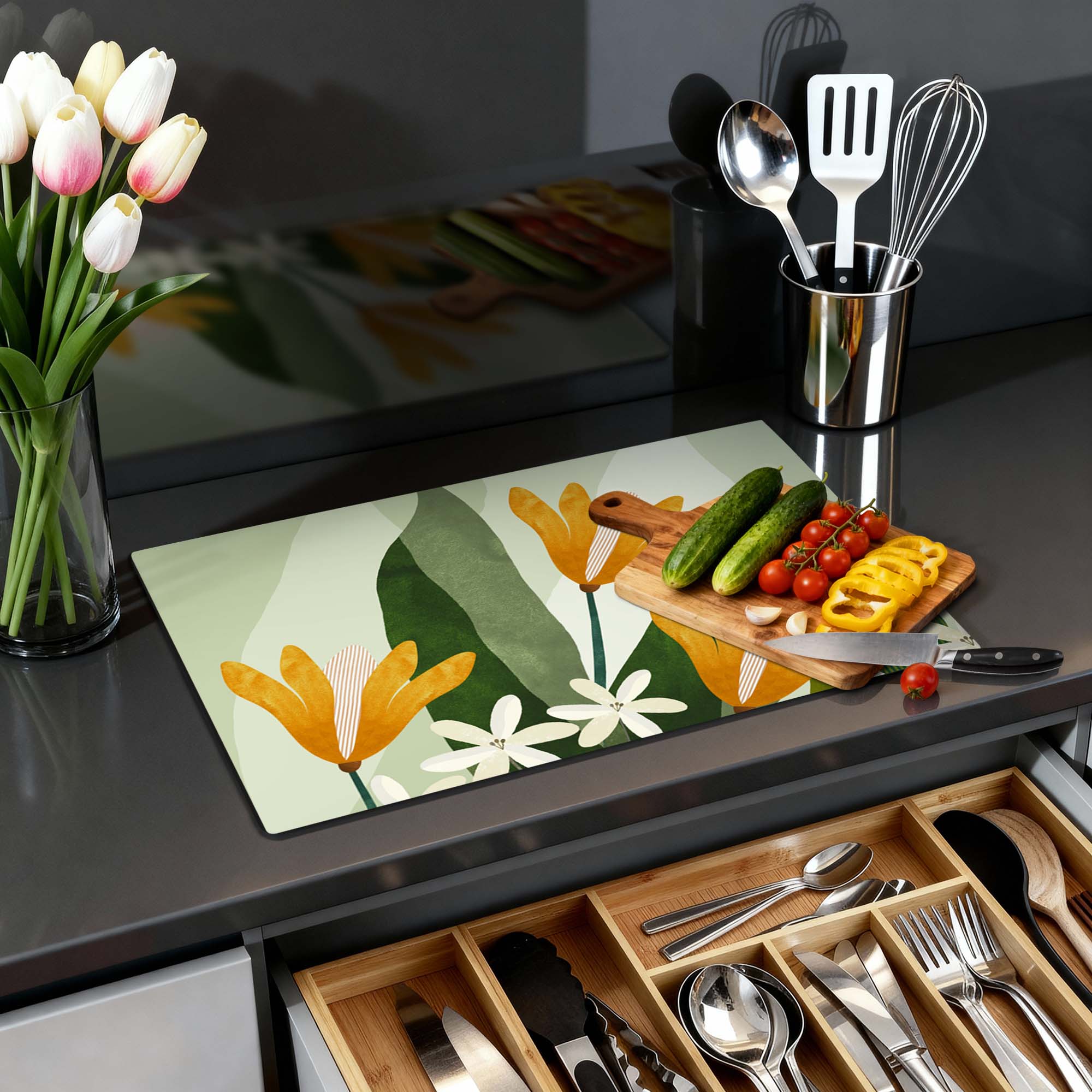 Golden Petals - Inductie Beschermer