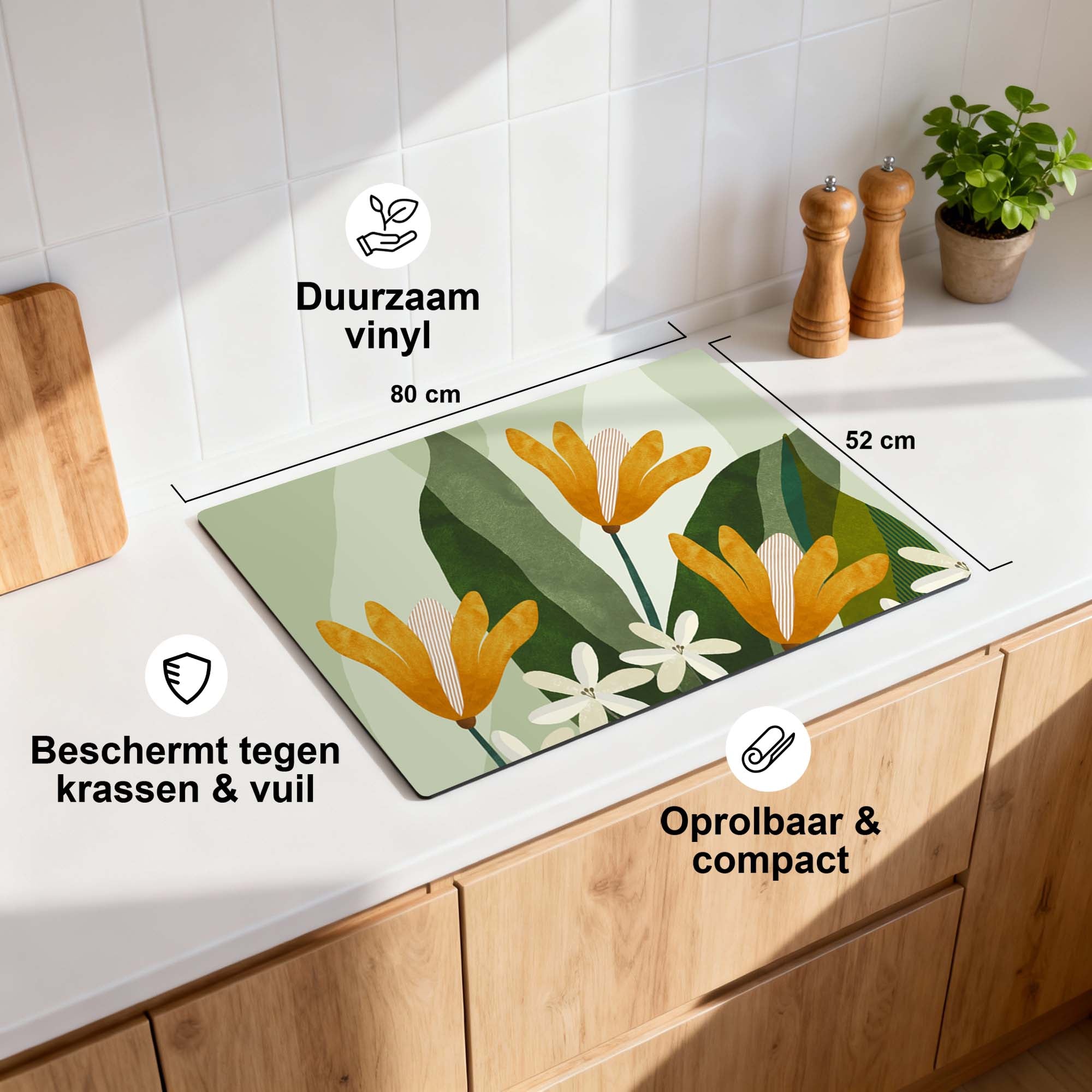 Golden Petals - Inductie Beschermer