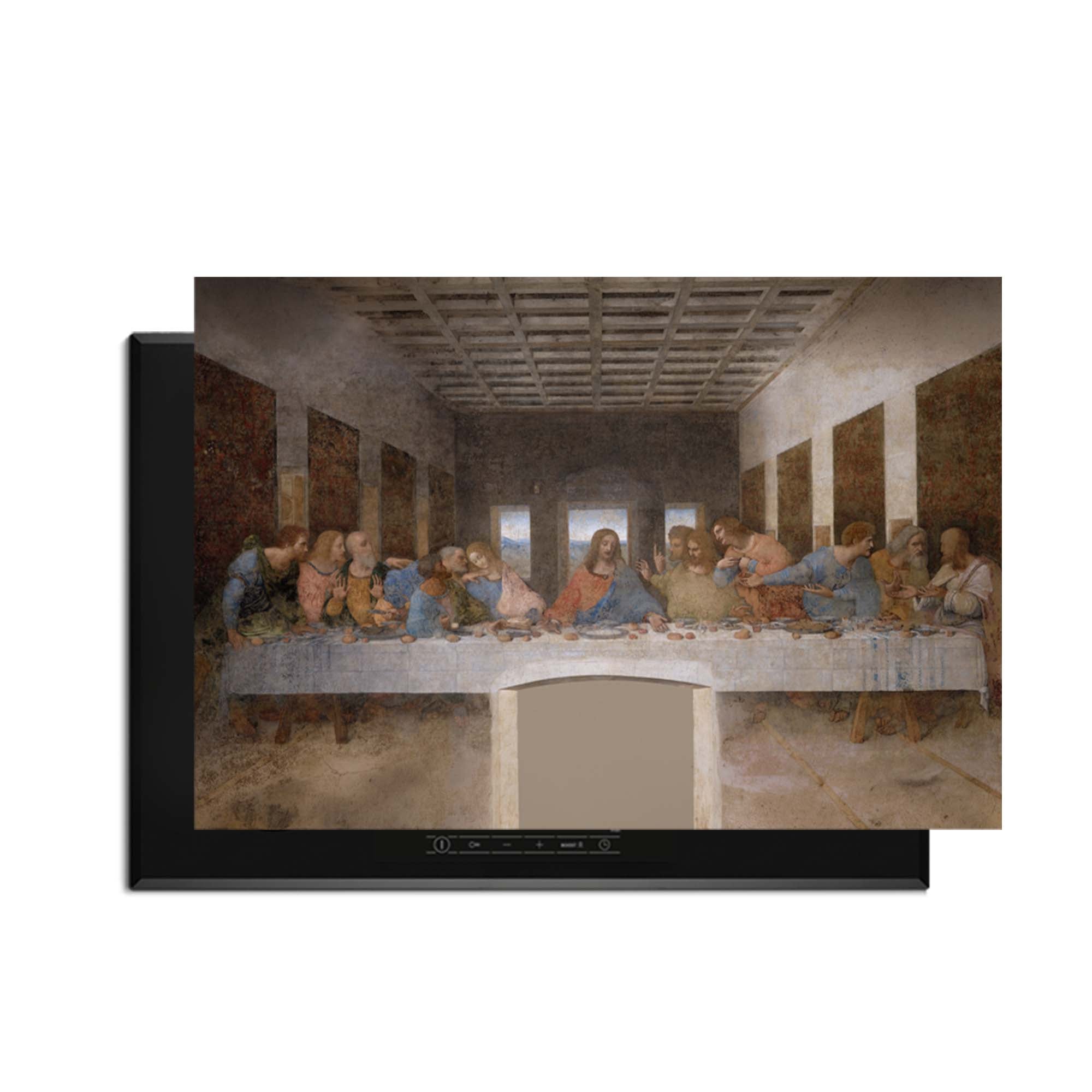 Laatste avondmaal – Inductie Beschermer met meesterwerk print voor klassieke keuken uitstraling.