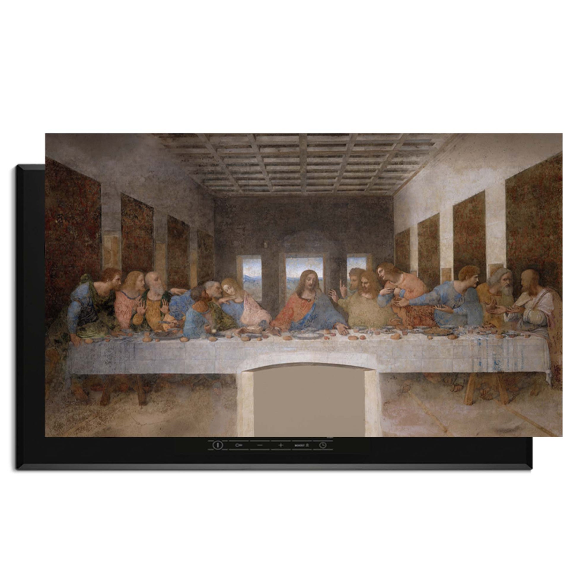 Laatste avondmaal – Inductie Beschermer met klassiek meesterwerk voor indrukwekkende keukenstijl.