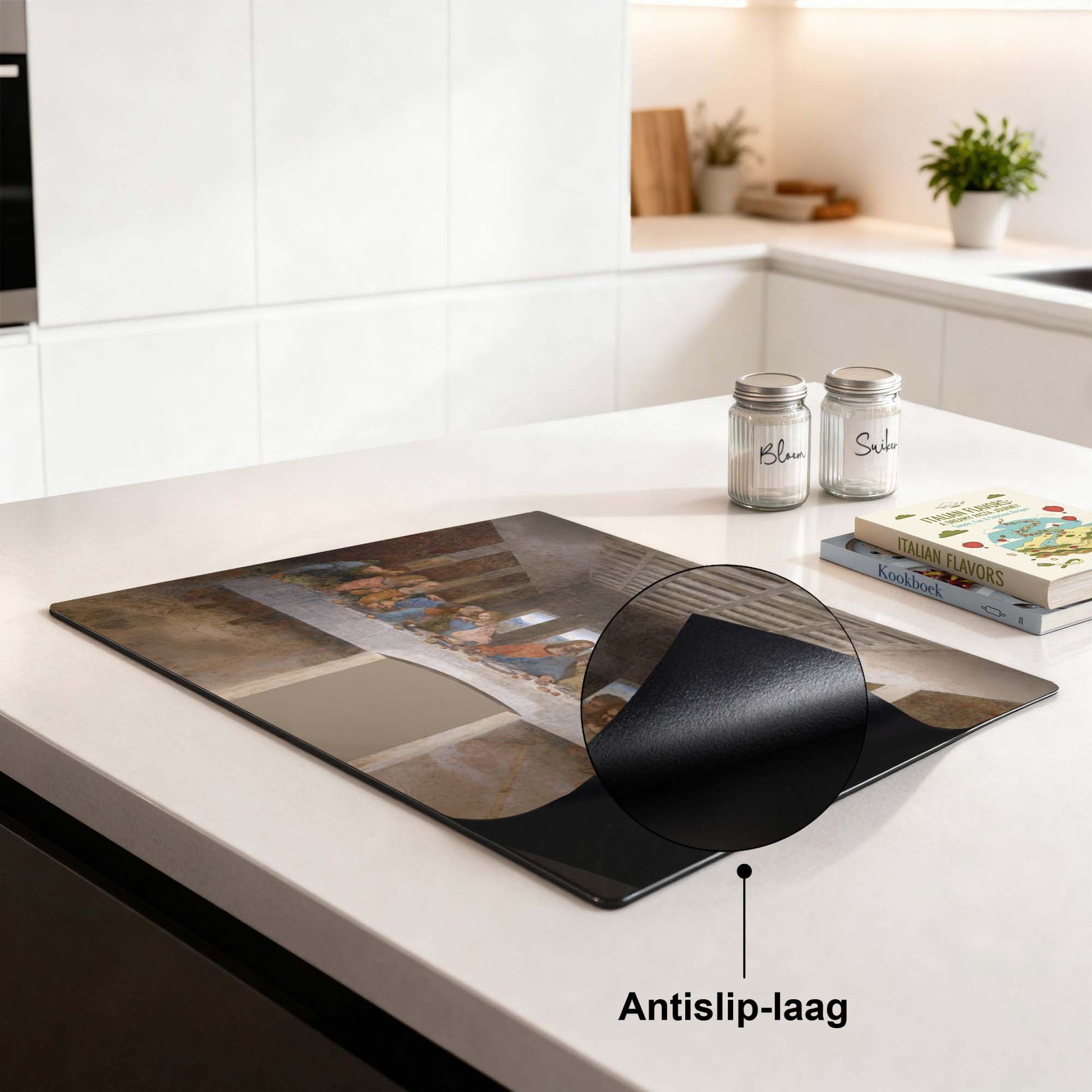 Laatste avondmaal – Inductie Beschermer op moderne keuken met antislip-laag