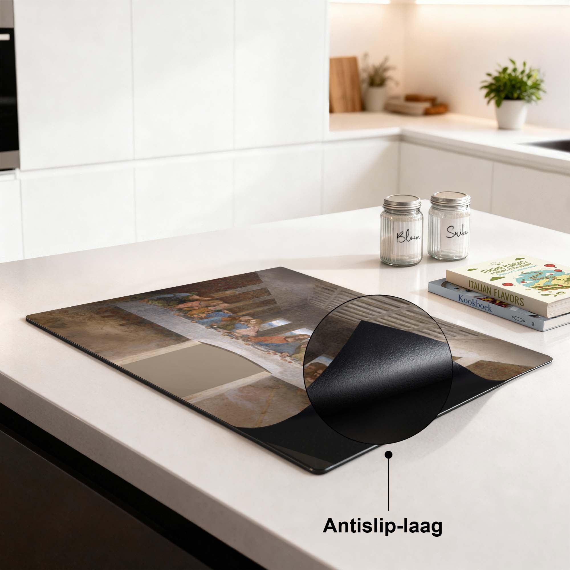 Laatste avondmaal – Inductie Beschermer op moderne keuken met antislip-laag