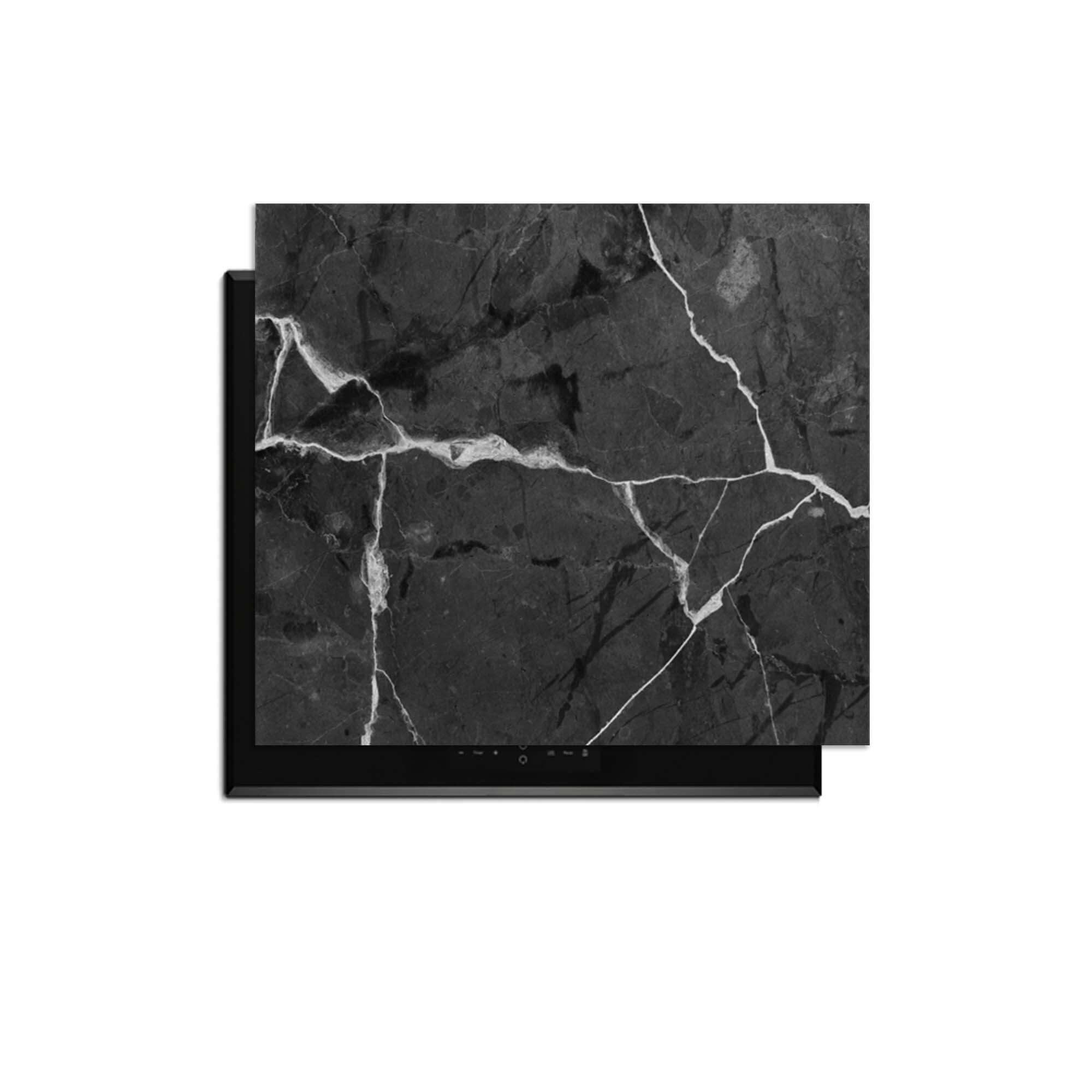 Marble Charcoal - Inductie Beschermer, stijlvolle bescherming voor inductiekoken met een marmerlook.