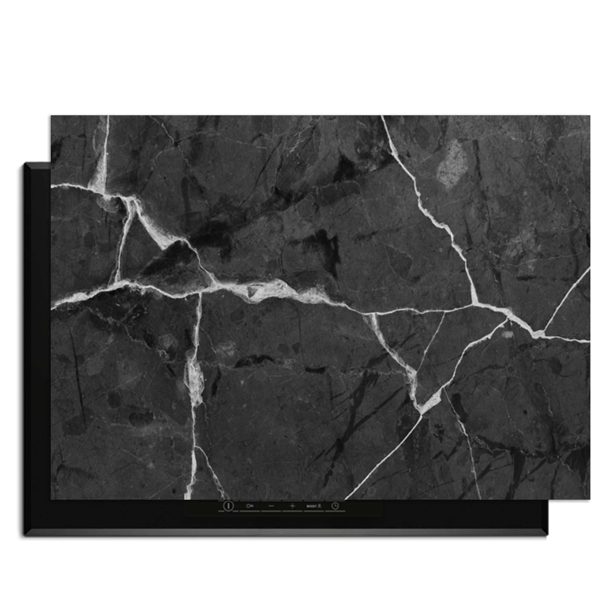 Marble Charcoal - Inductie Beschermer, stijlvolle en functionele bescherming voor inductieplaten.