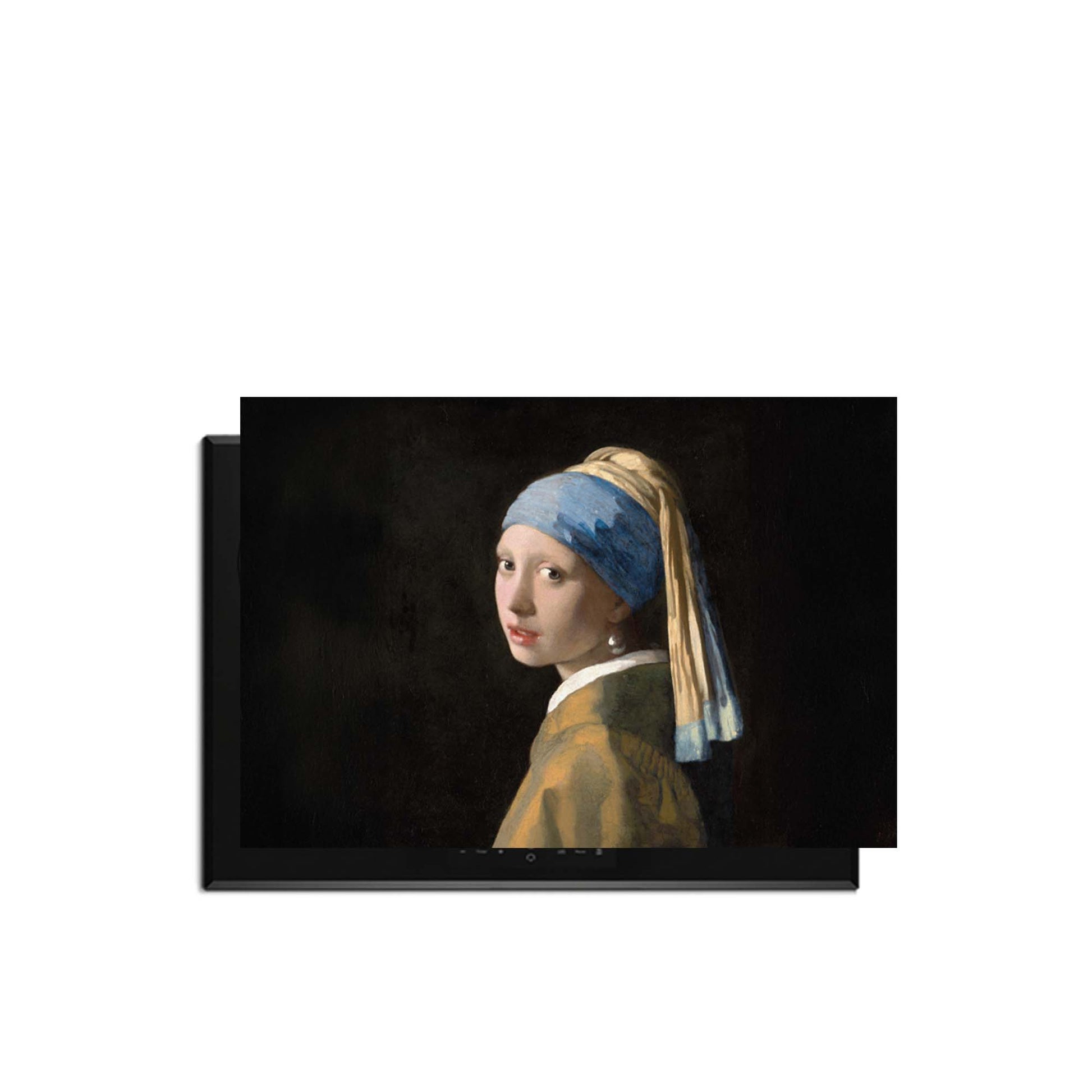 Meisje met de Parel – Inductie Beschermer voor een mysterieuze en elegante keuken, met tijdloze schoonheid en zachte blik.