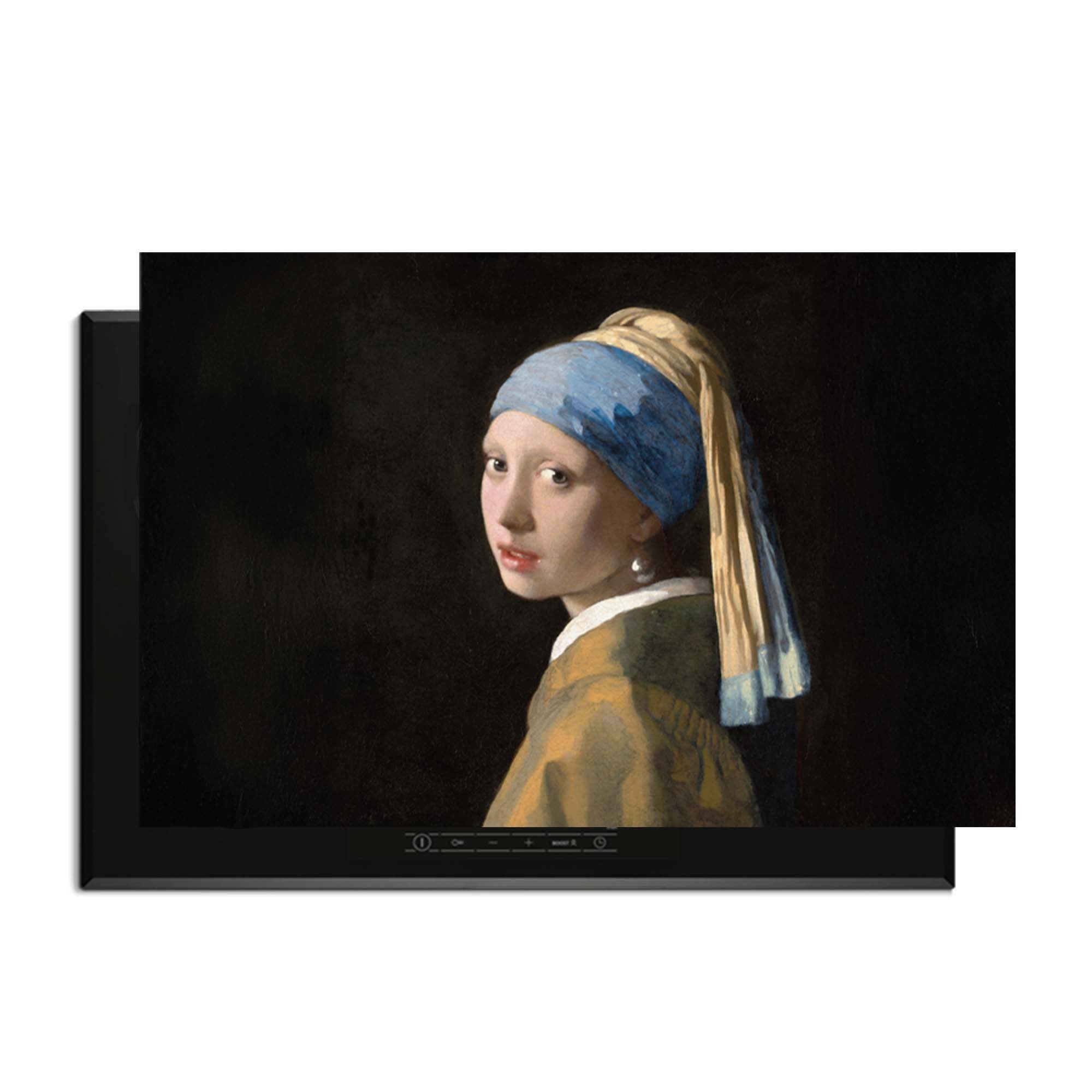 Meisje met de Parel – Inductie Beschermer met klassieke uitstraling voor moderne keukens, prachtige keukenaccessoire met kunstzinnig design.