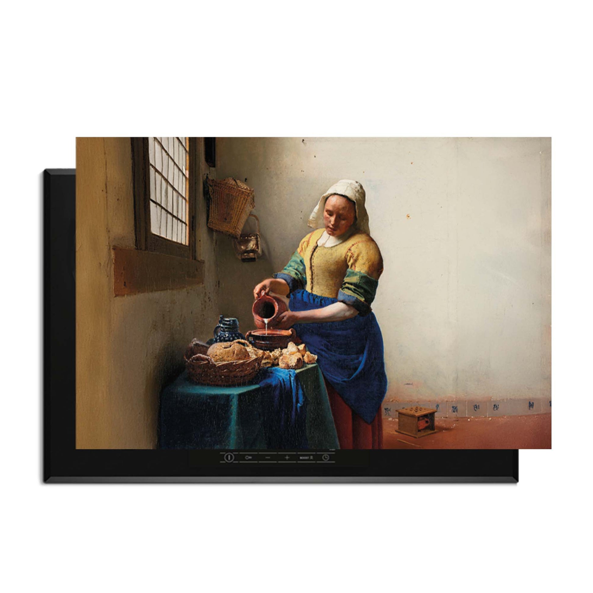 Melkmeisje– Inductie Beschermer met Hollandse meesterkunst voor een tijdloze uitstraling in de keuken.