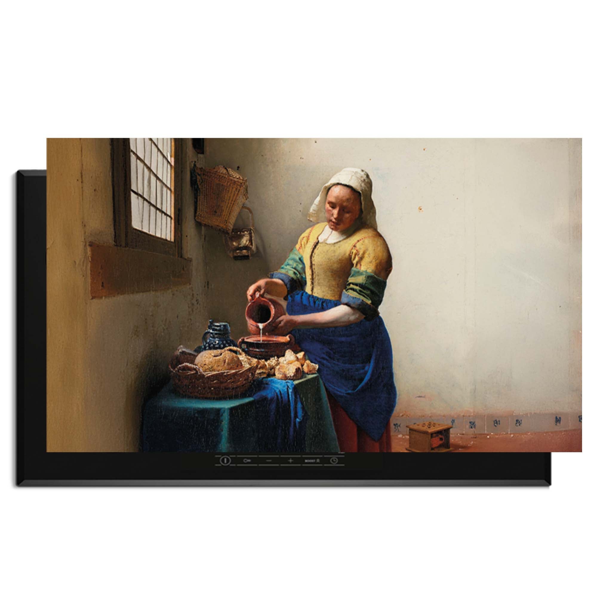 Melkmeisje– Inductie Beschermer - Bescherm je inductiekookplaat met deze stijlvolle bedrukking van het klassieke schilderij Het melkmeisje.