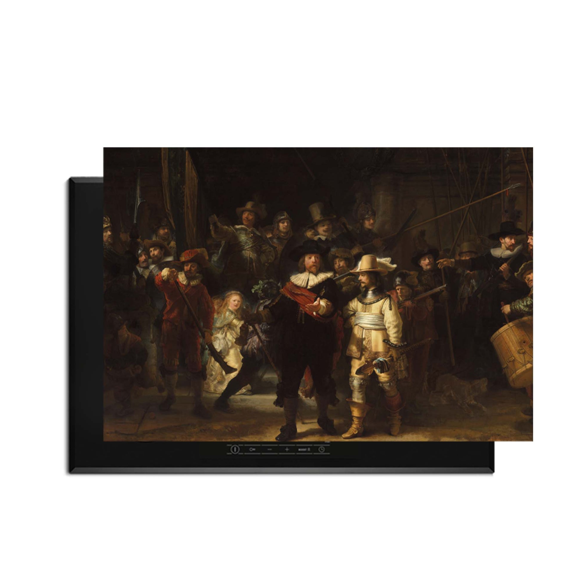 Nachtwacht– Inductie Beschermer met historisch meesterwerk voor dynamiek en grandeur in de keuken