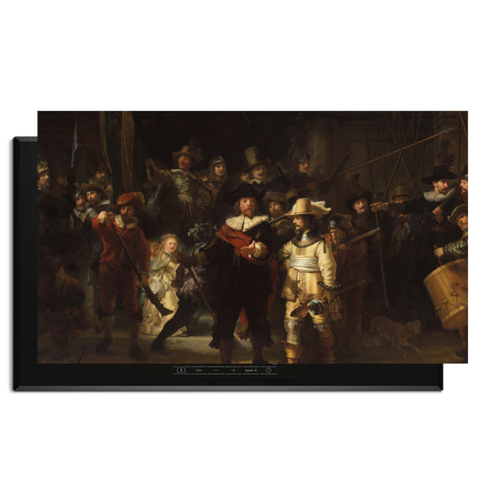 Nachtwacht– Inductie Beschermer met historische grandeur, brengt dynamiek en diepte naar je keukeninterieur.