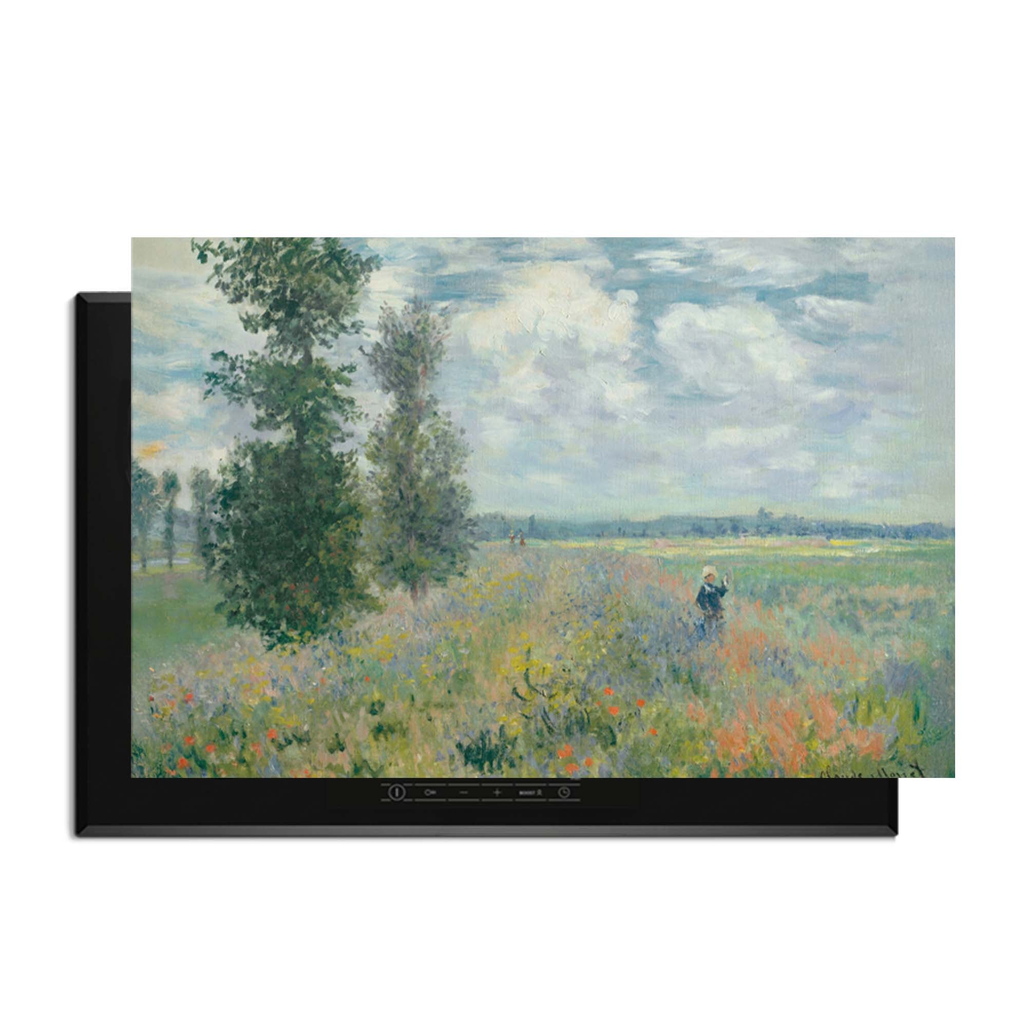 Papaverveld – Inductie Beschermer met schilderachtige rode bloemen voor een artistieke keukenuitstraling.
