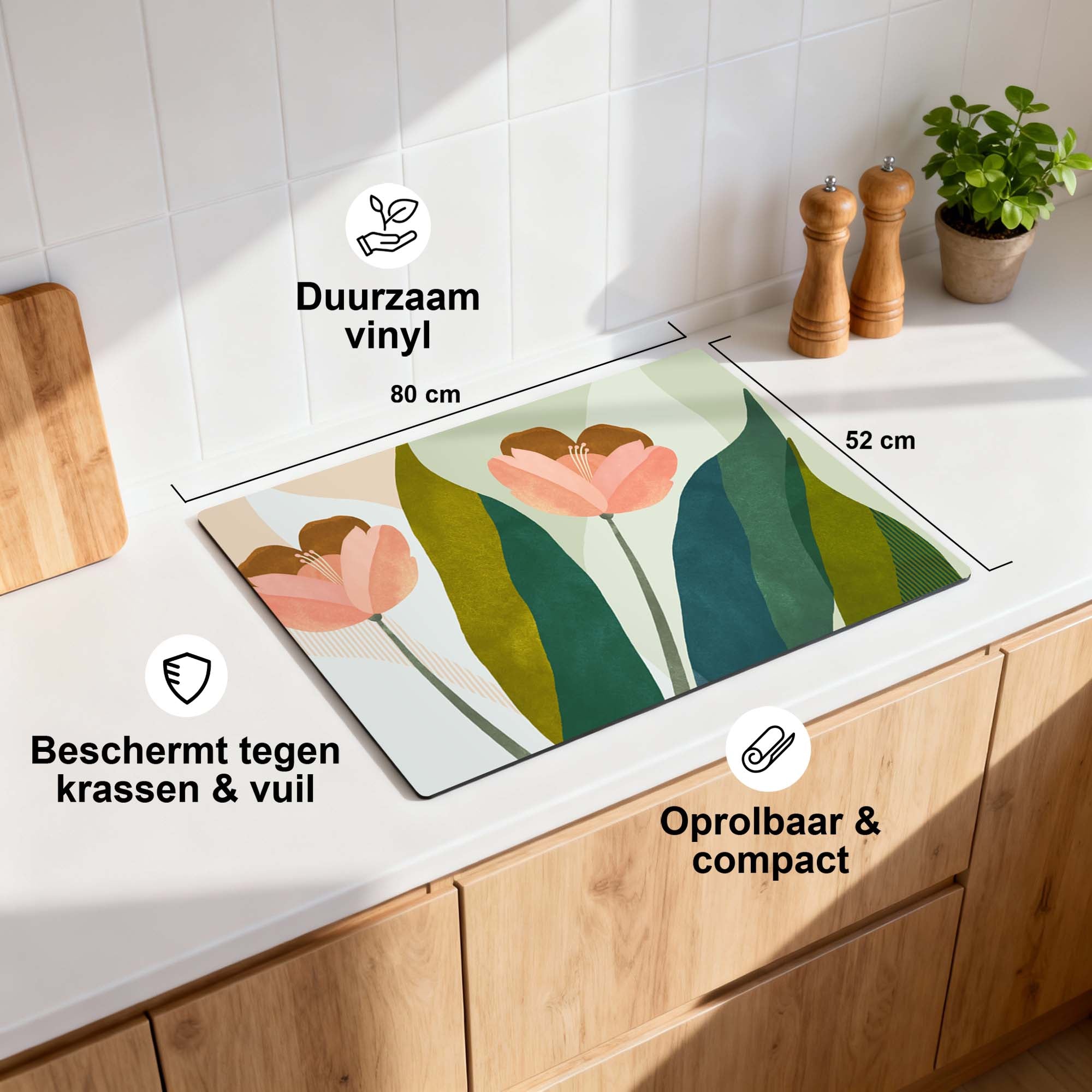 Peach Blooms - Inductie Beschermer