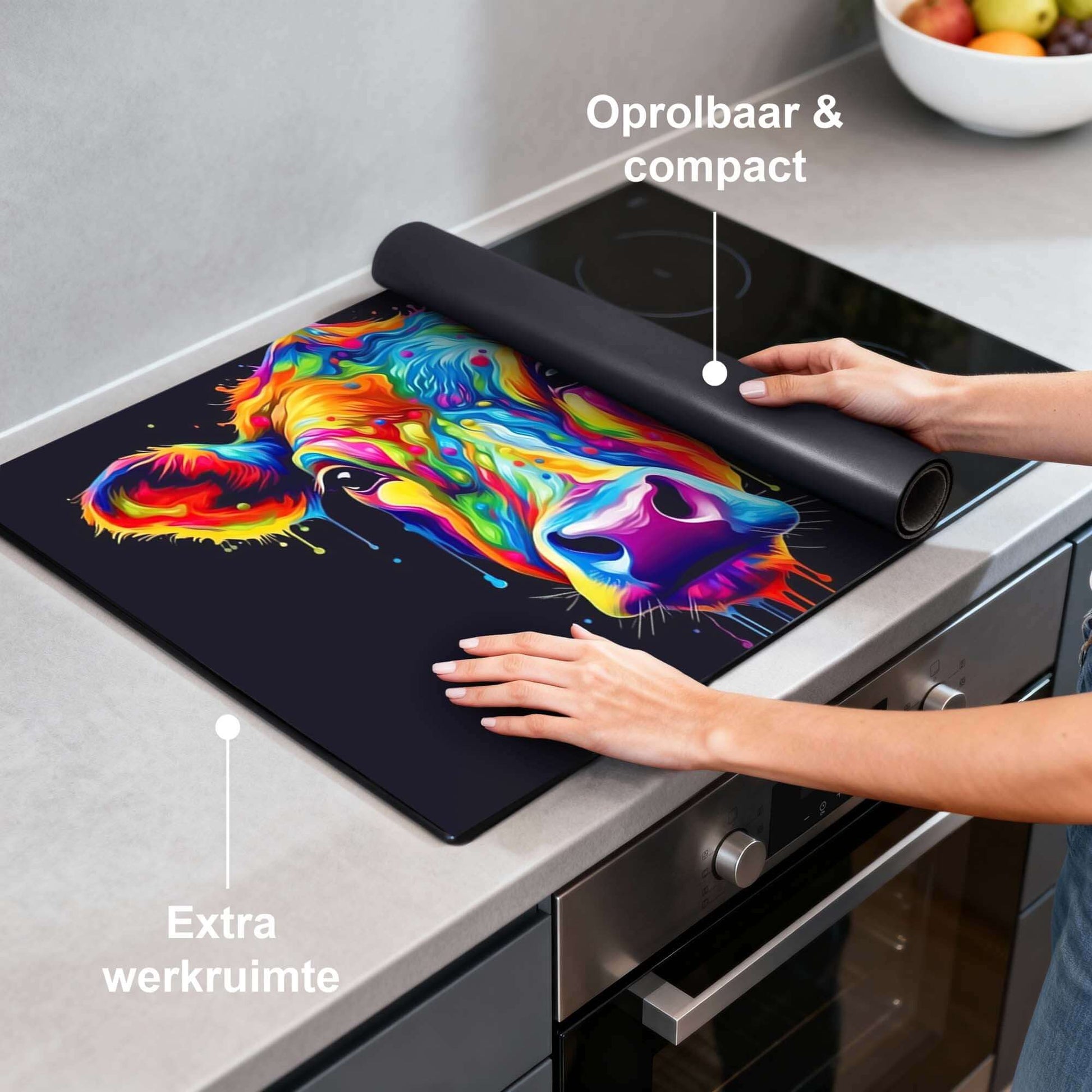 Rainbow Graze - Induktionsschutz, farbenfroher und funktioneller Schutz für Induktionskochfelder.