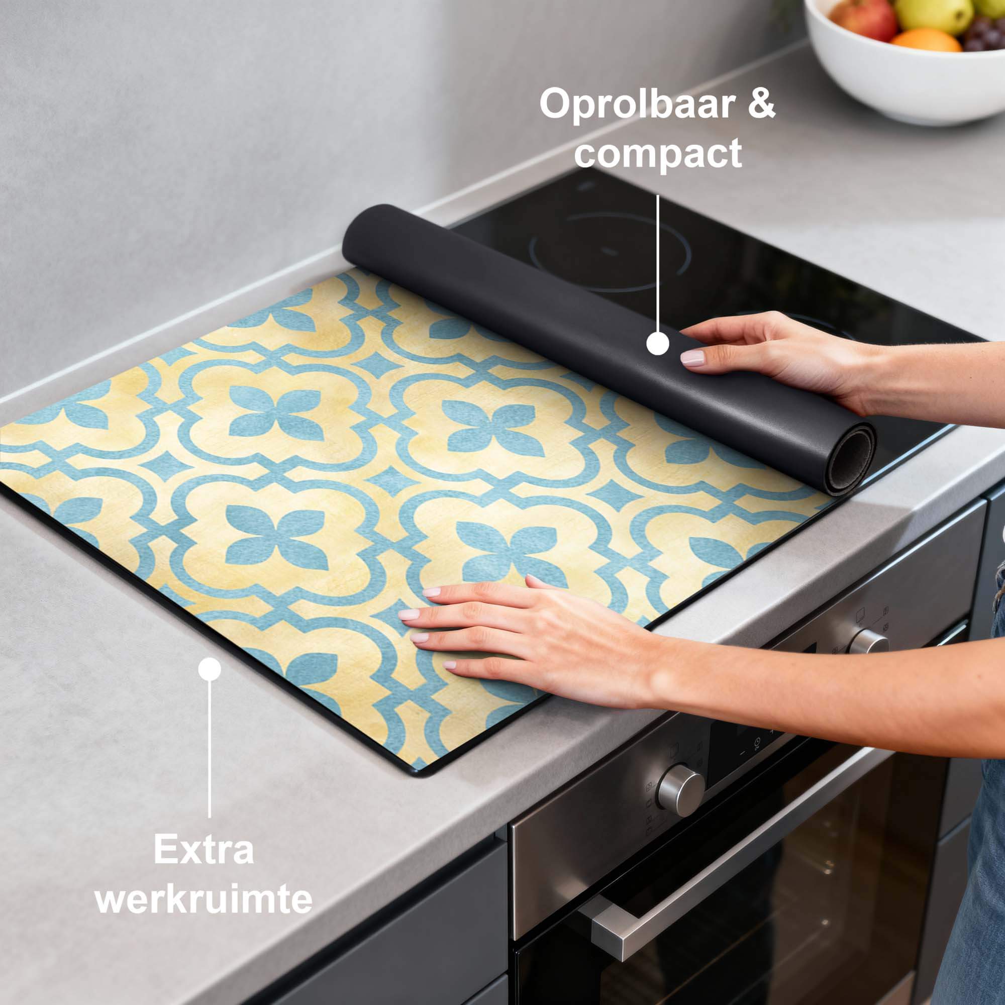 Soft Azure Blossom - Inductie Beschermer