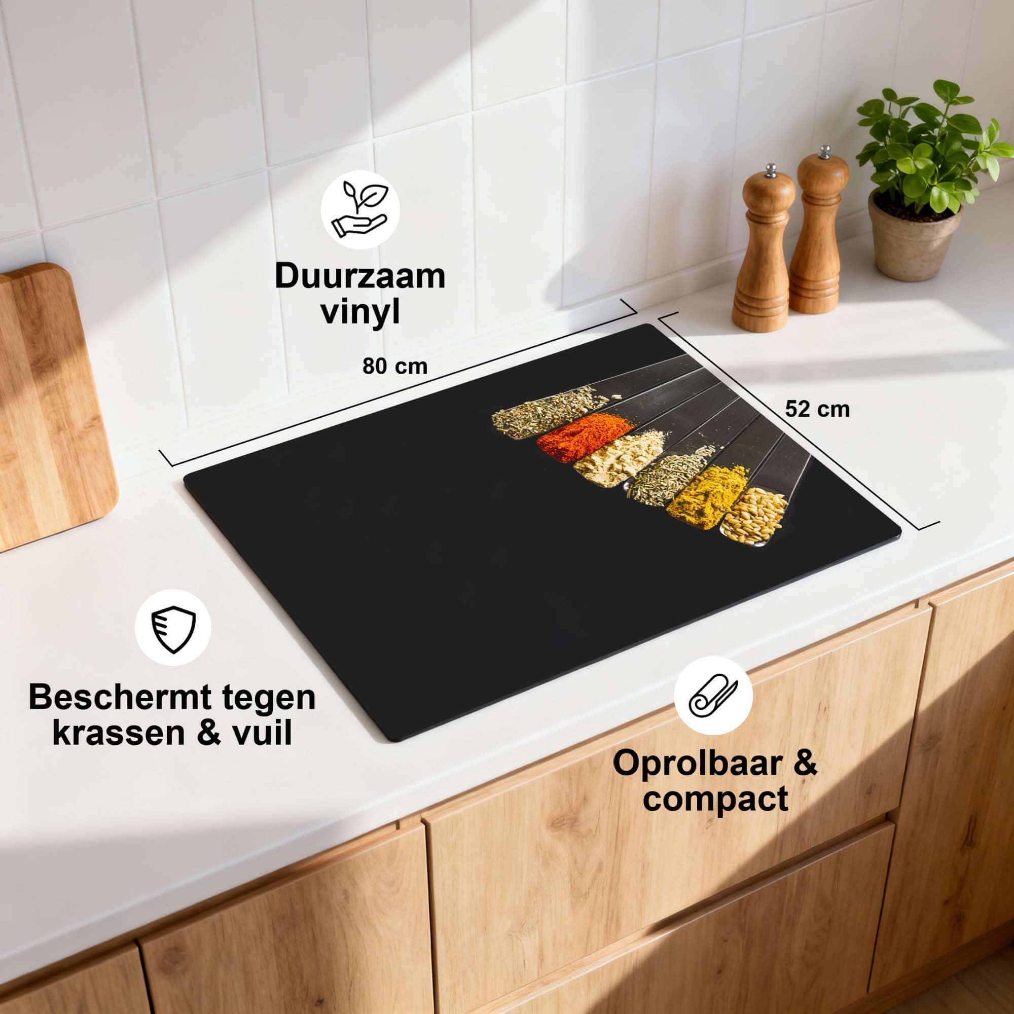 Spice Fan - Inductie Beschermer met duurzaam vinyl, beschermt inductiekookplaat tegen krassen en vuil.