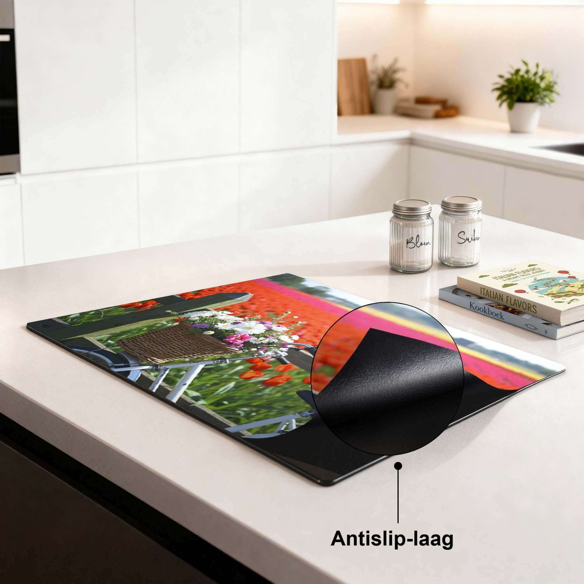 Spring Ride - Inductie Beschermer met antislip-laag voor bescherming en stijl in de keuken.