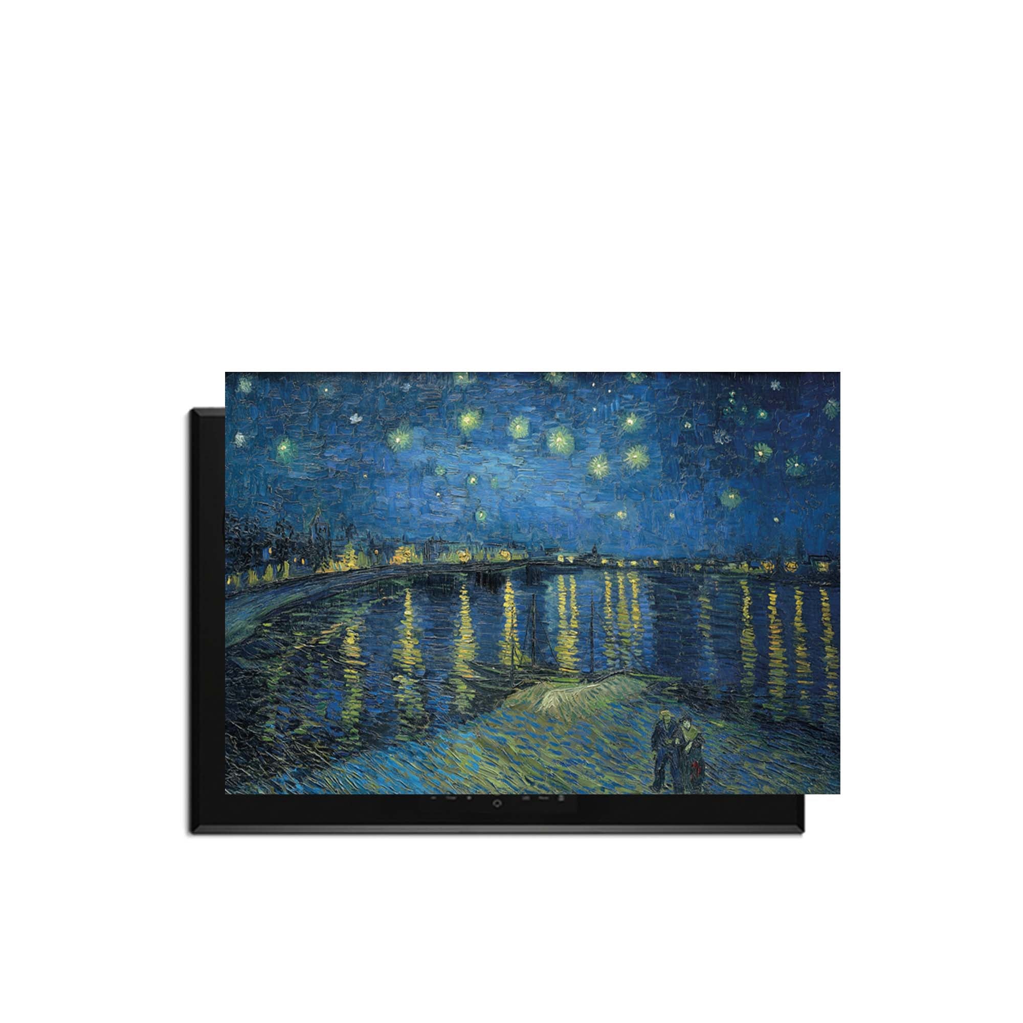 Sterrennacht boven de Rhône – Inductie Beschermer met fonkelende sterren en waterreflecties voor een romantische keuken sfeer.