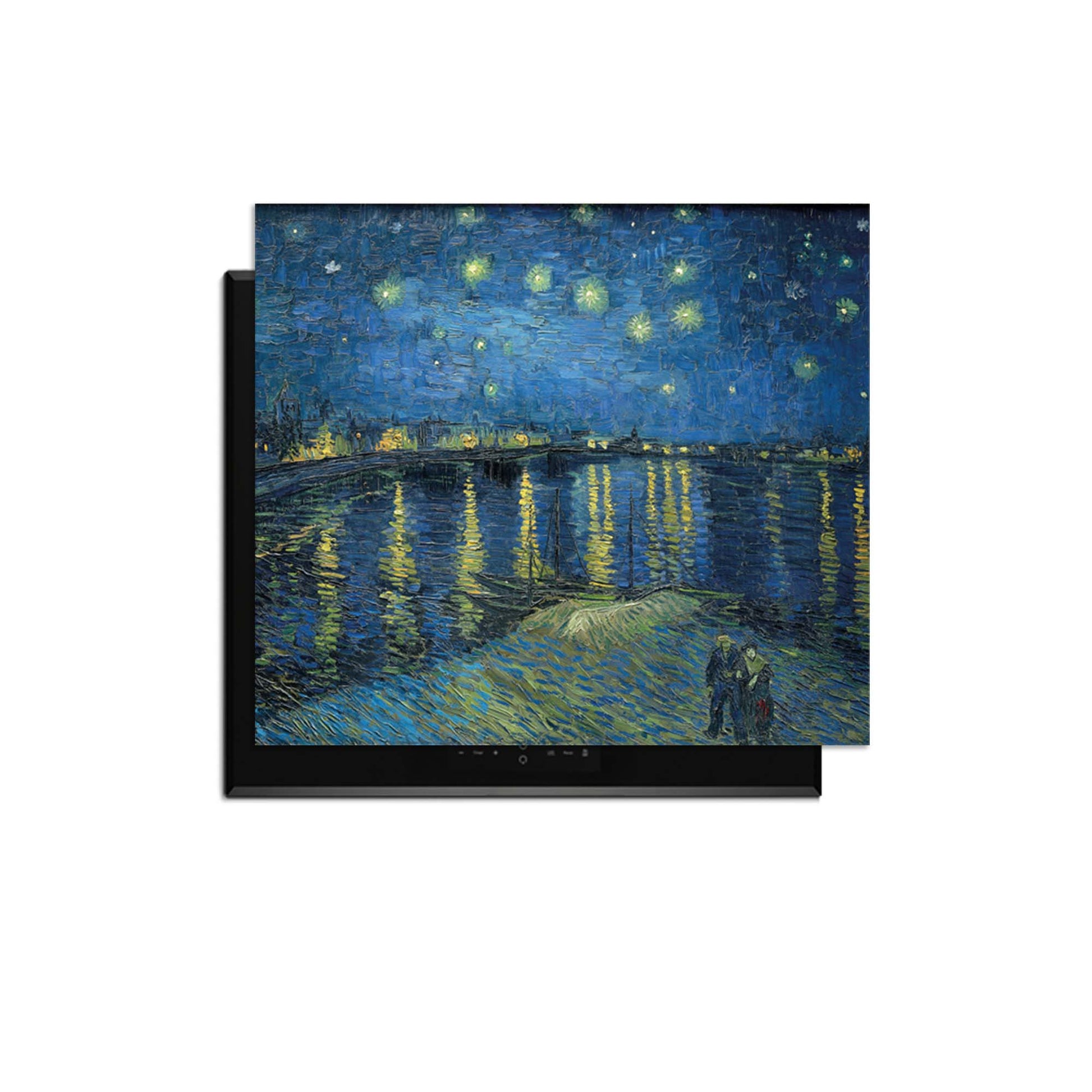 Sterrennacht boven de Rhône – Inductie Beschermer met sterrenhemel en weerspiegeling in het water, creëert een romantische sfeer