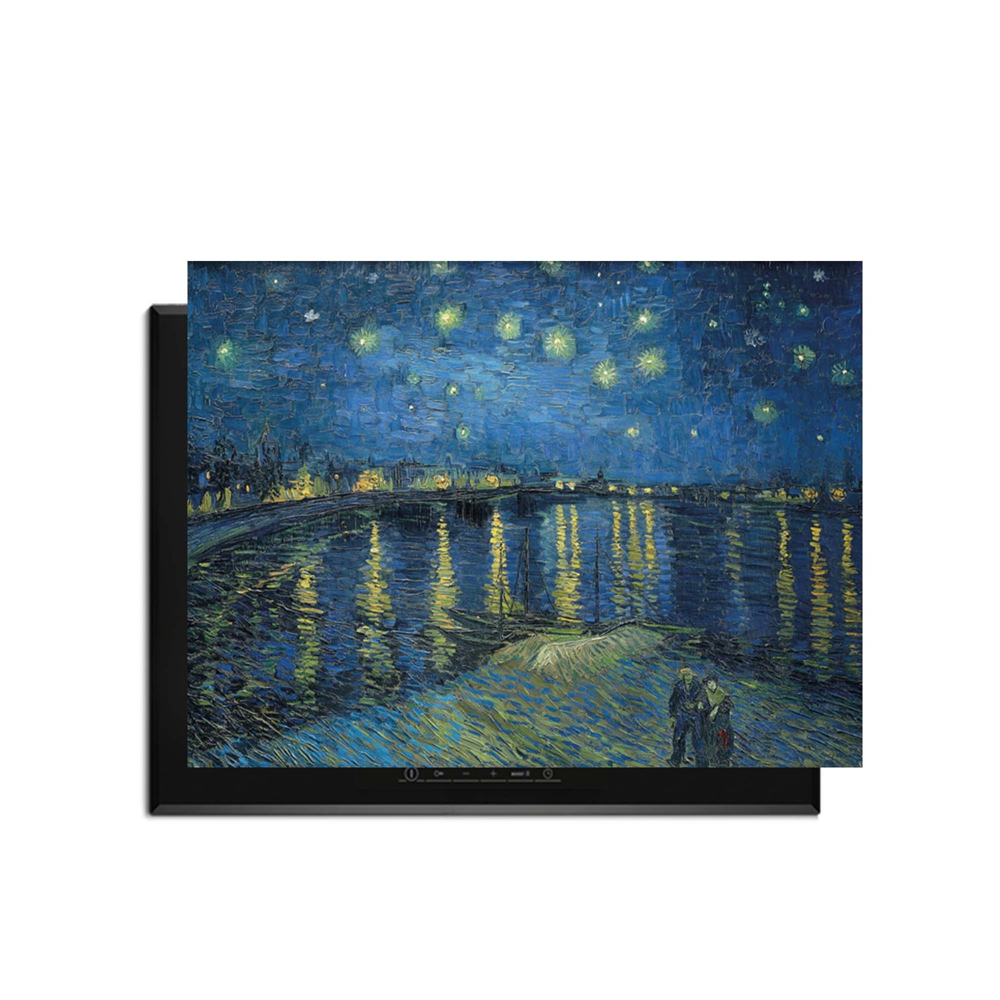 Sterrennacht boven de Rhône – Inductie Beschermer met fonkelende sterren en rustige weerspiegelingen voor een romantische avondsfeer.