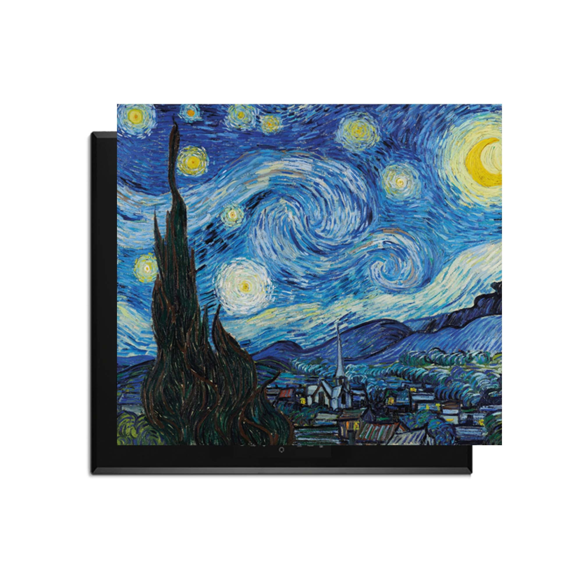 Sterrennacht – Inductie Beschermer met artistiek sterrennachtontwerp in blauw voor een dromerige keukeninrichting.