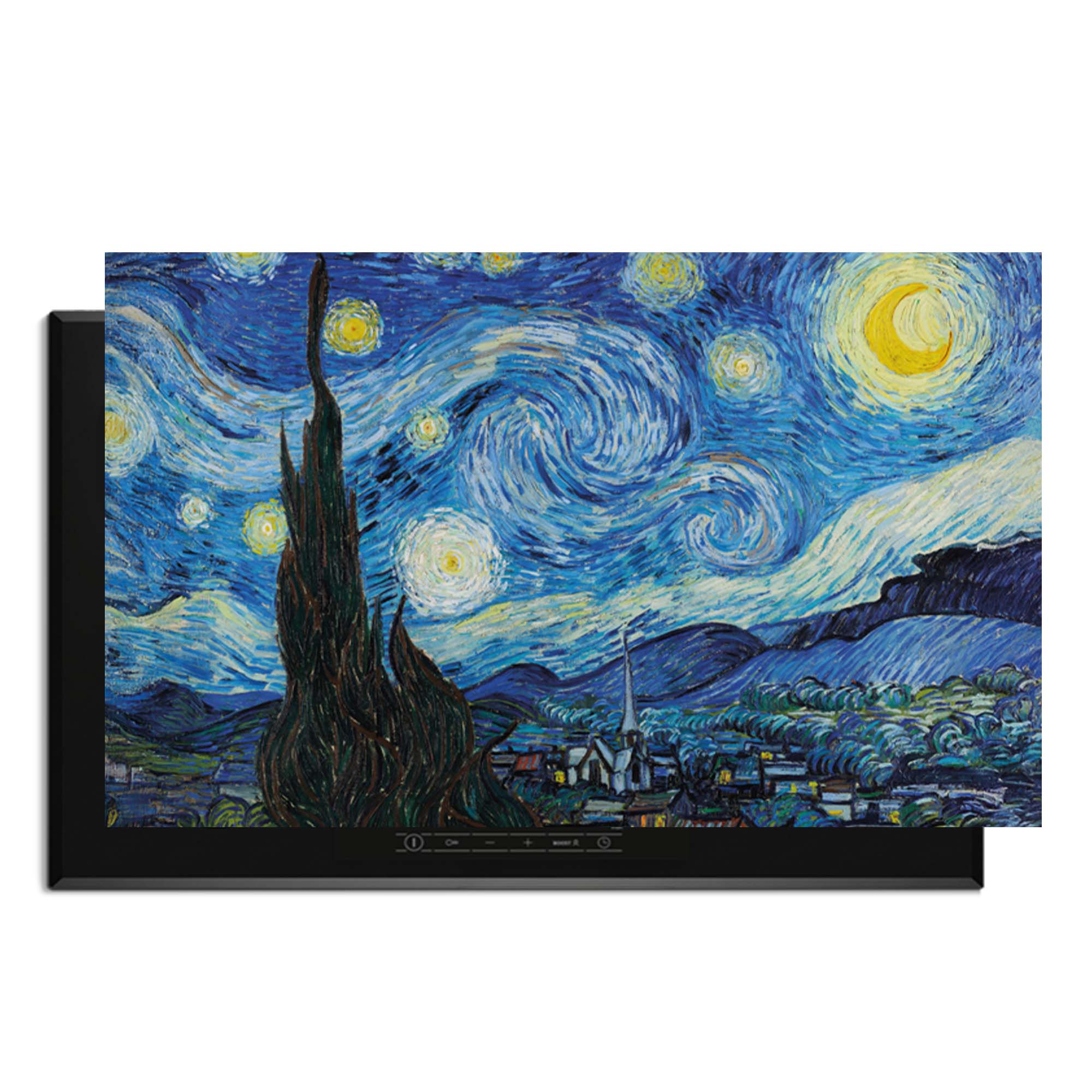 Sterrennacht – Inductie Beschermer met artistieke sterrennacht en blauwe tinten, keukenaccessoire met dromerige uitstraling.