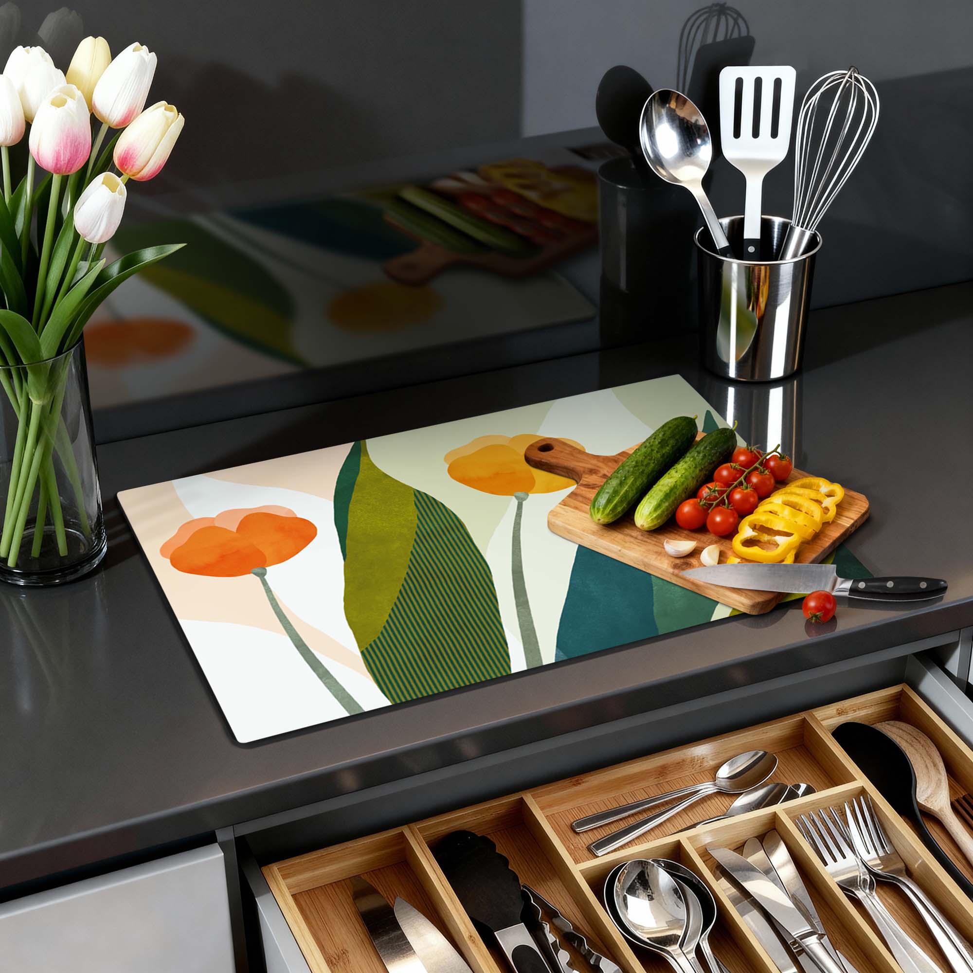 Sunset Blooms - Inductie Beschermer