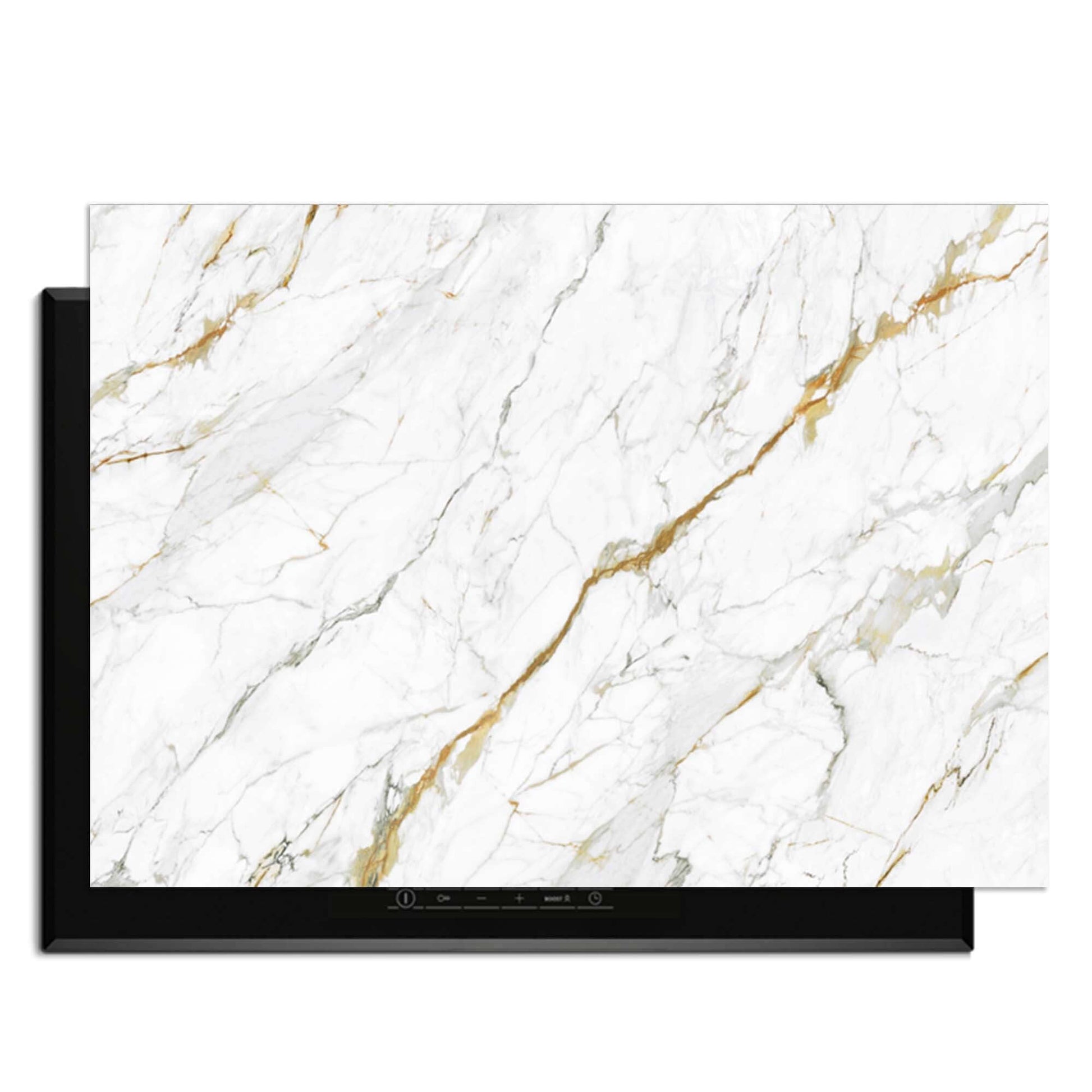 Calacatta Gold - Inductie Beschermer met marmerdesign voor moderne keukens.