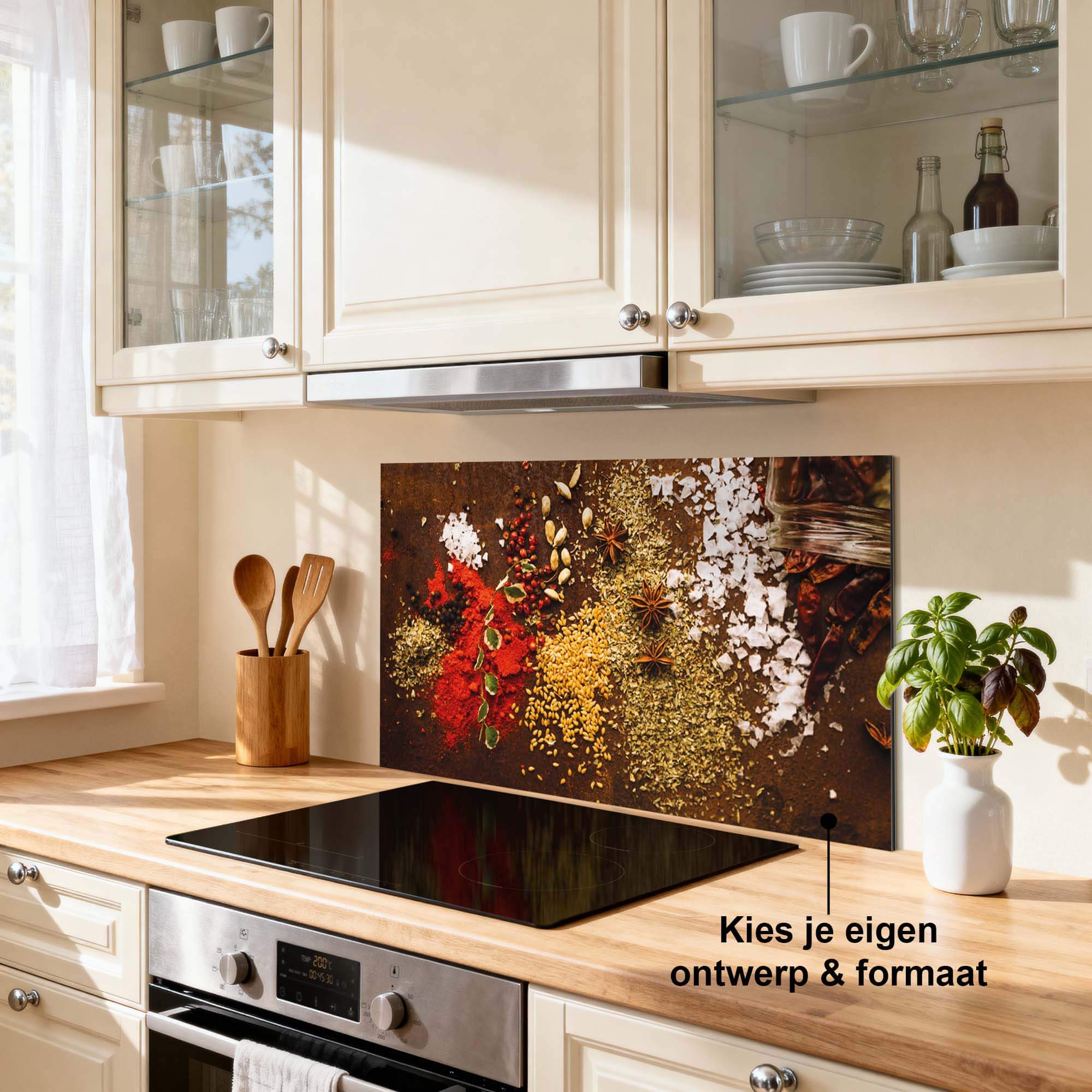 Spice Symphony spatscherm als kleurrijke en smaakvolle keuken spatscherm en spatwand in moderne keuken