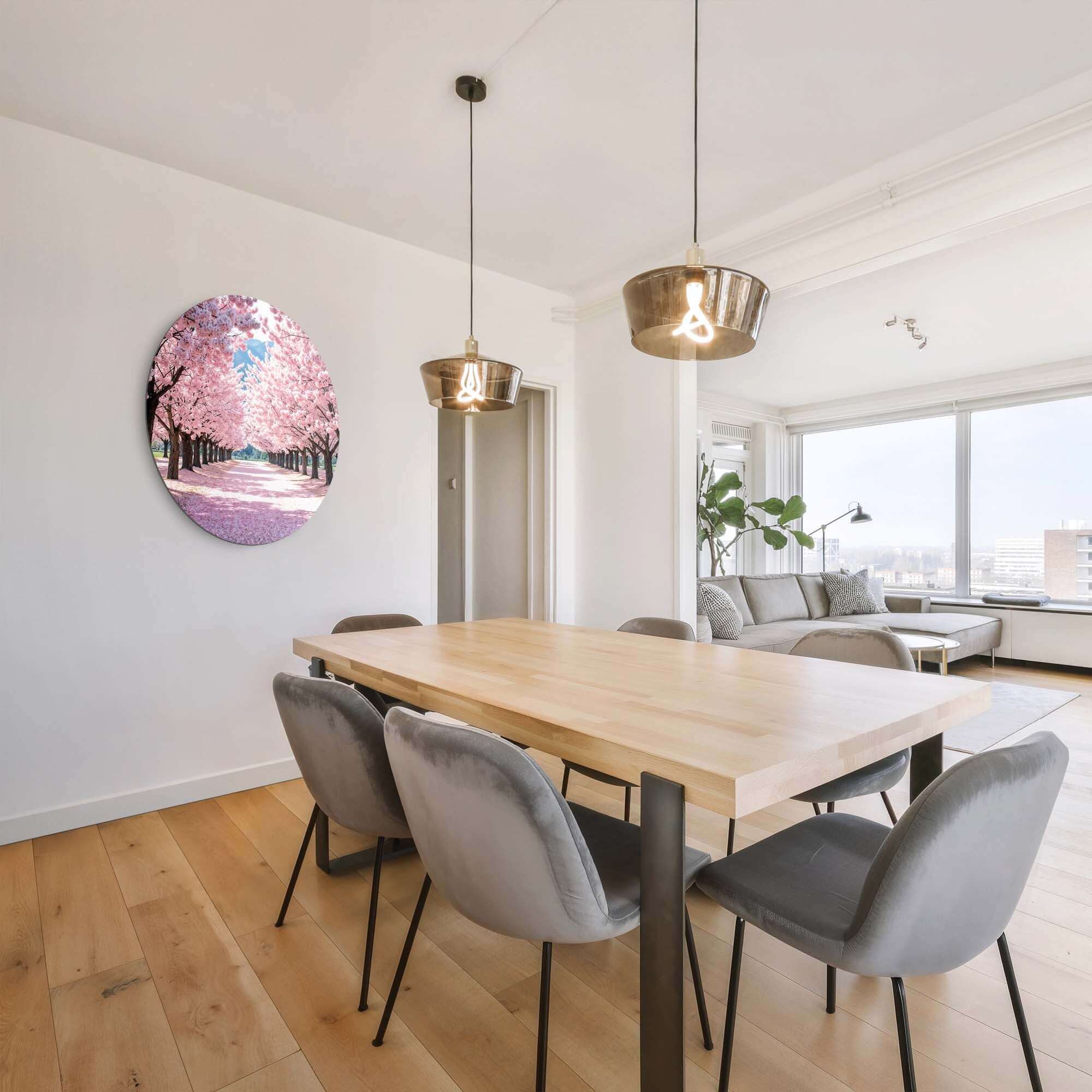 Interieur mit Blossom Avenue - Wandkreis, rosa Blüte Pad Dekoration, für Küche, Esszimmer oder Flur. Enthält Wall Circle und Wall Circle.