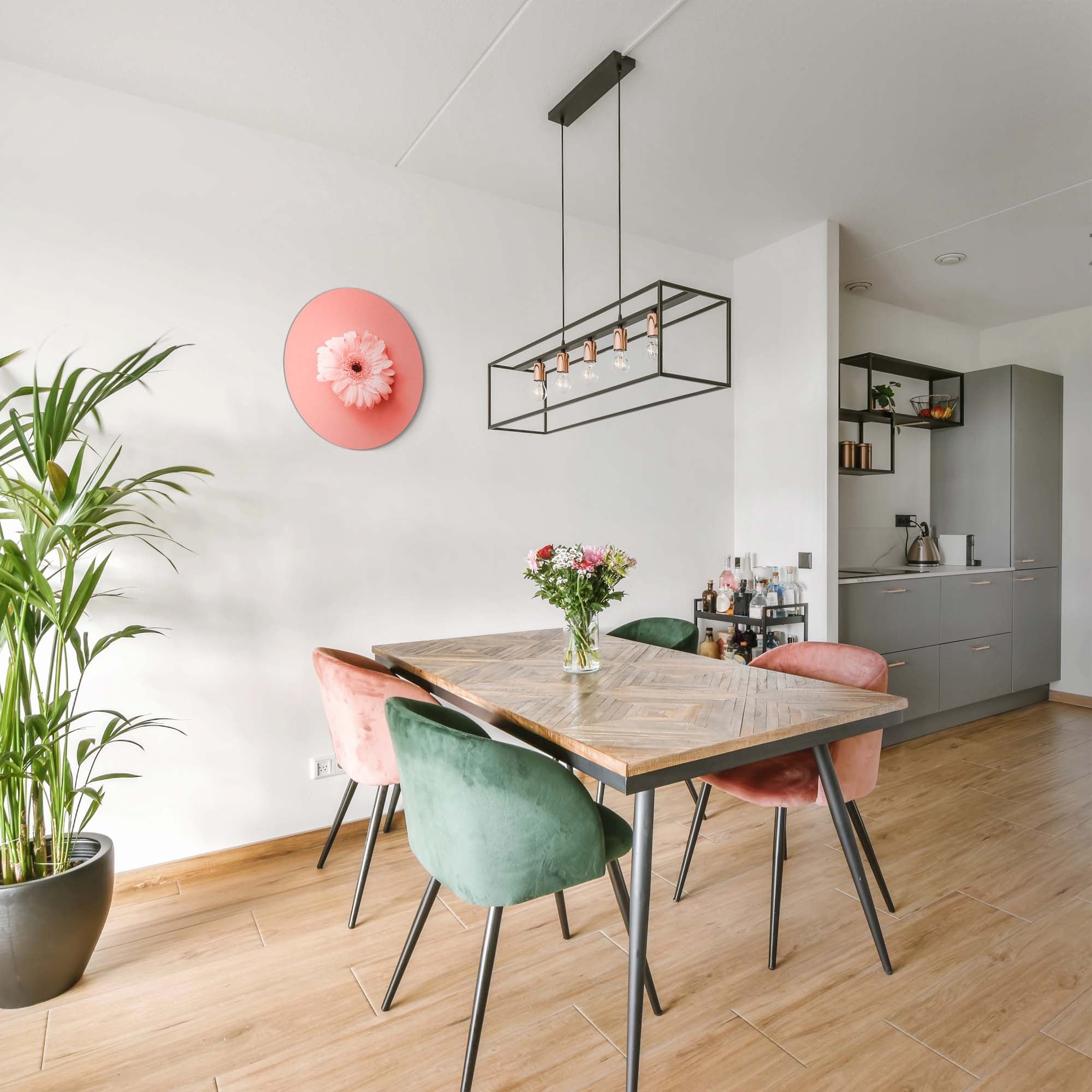 Coral Gerbera – Muurcirkel