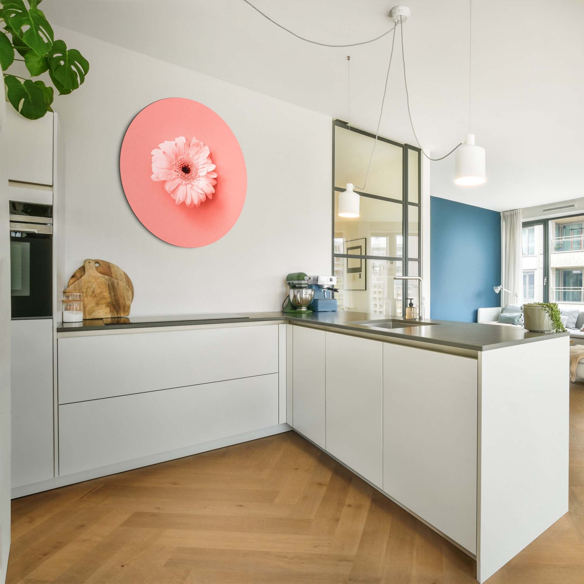 Coral Gerbera – Muurcirkel