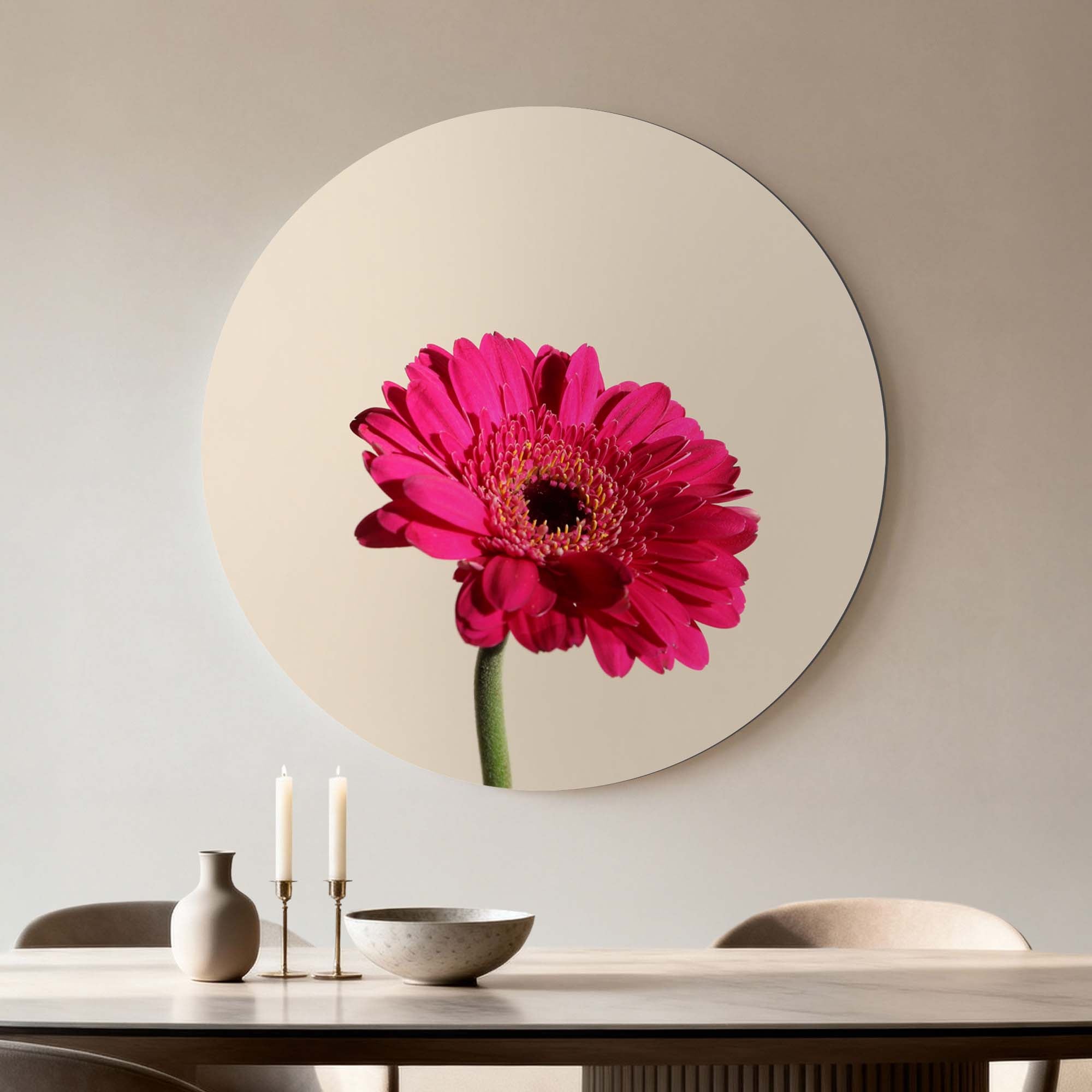 Fuchsia Gerbera – Muurcirkel