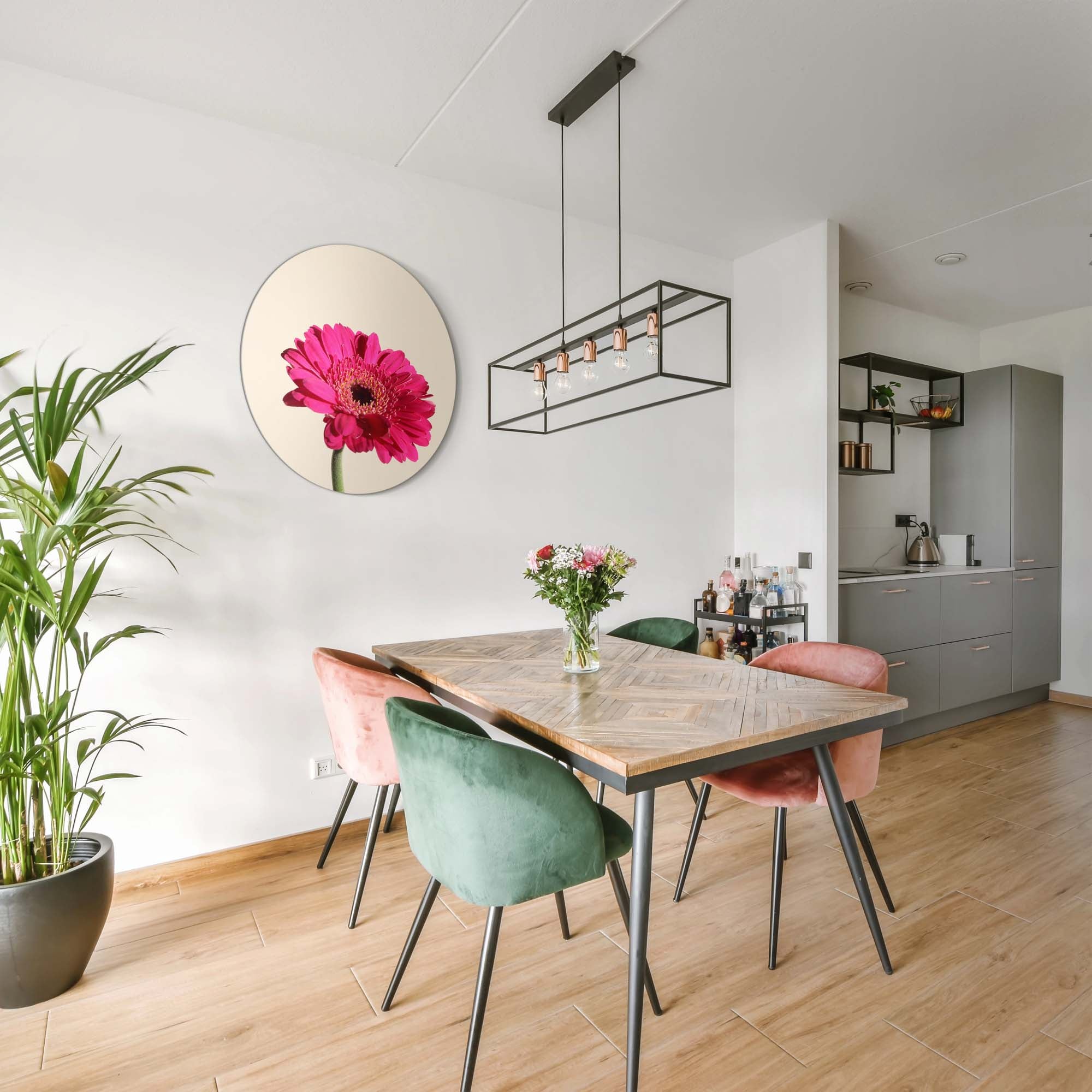 Fuchsia Gerbera – Muurcirkel