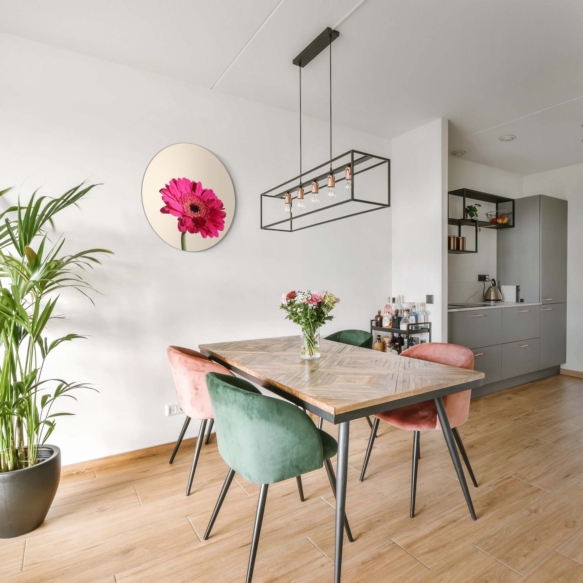 Fuchsia Gerbera – Muurcirkel