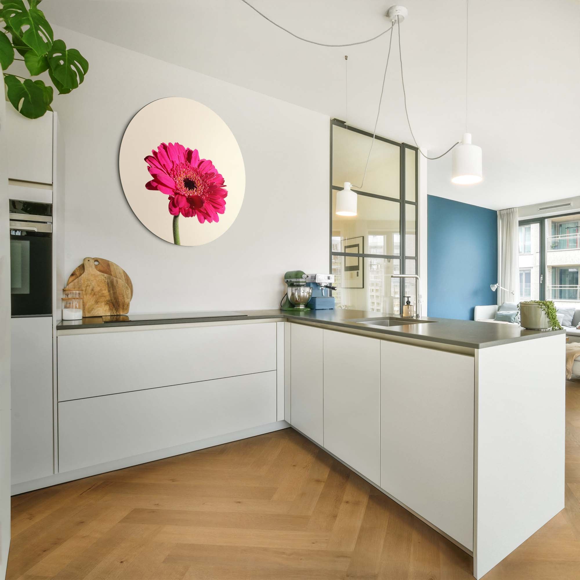 Fuchsia Gerbera – Muurcirkel