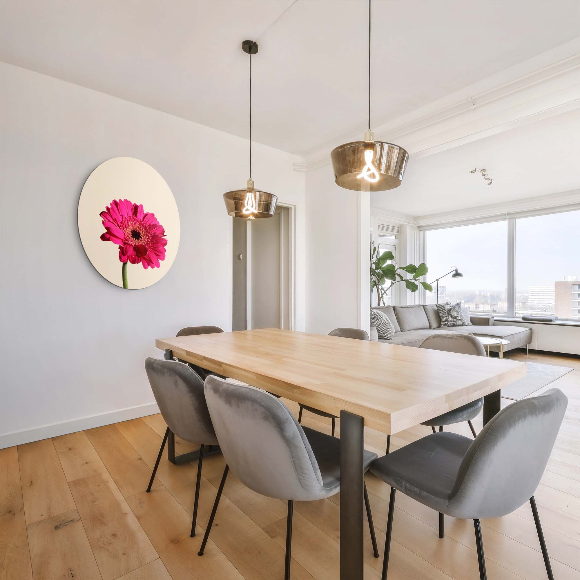 Fuchsia Gerbera – Muurcirkel